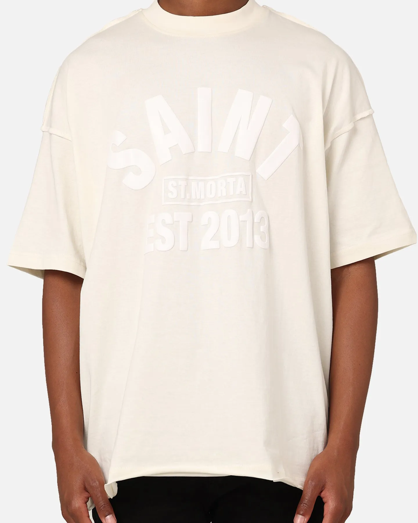Saint Morta St Morta Boxy T-Shirt Off White Low Environmental Impact Trendy All-Day