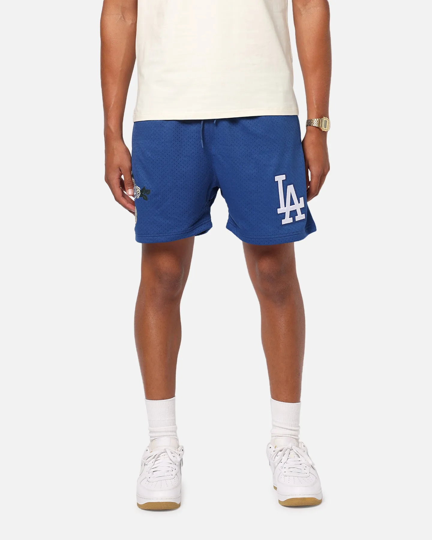 relaxed shape Pro Standard Los Angeles Dodgers Roses Mesh Shorts Dark Blue