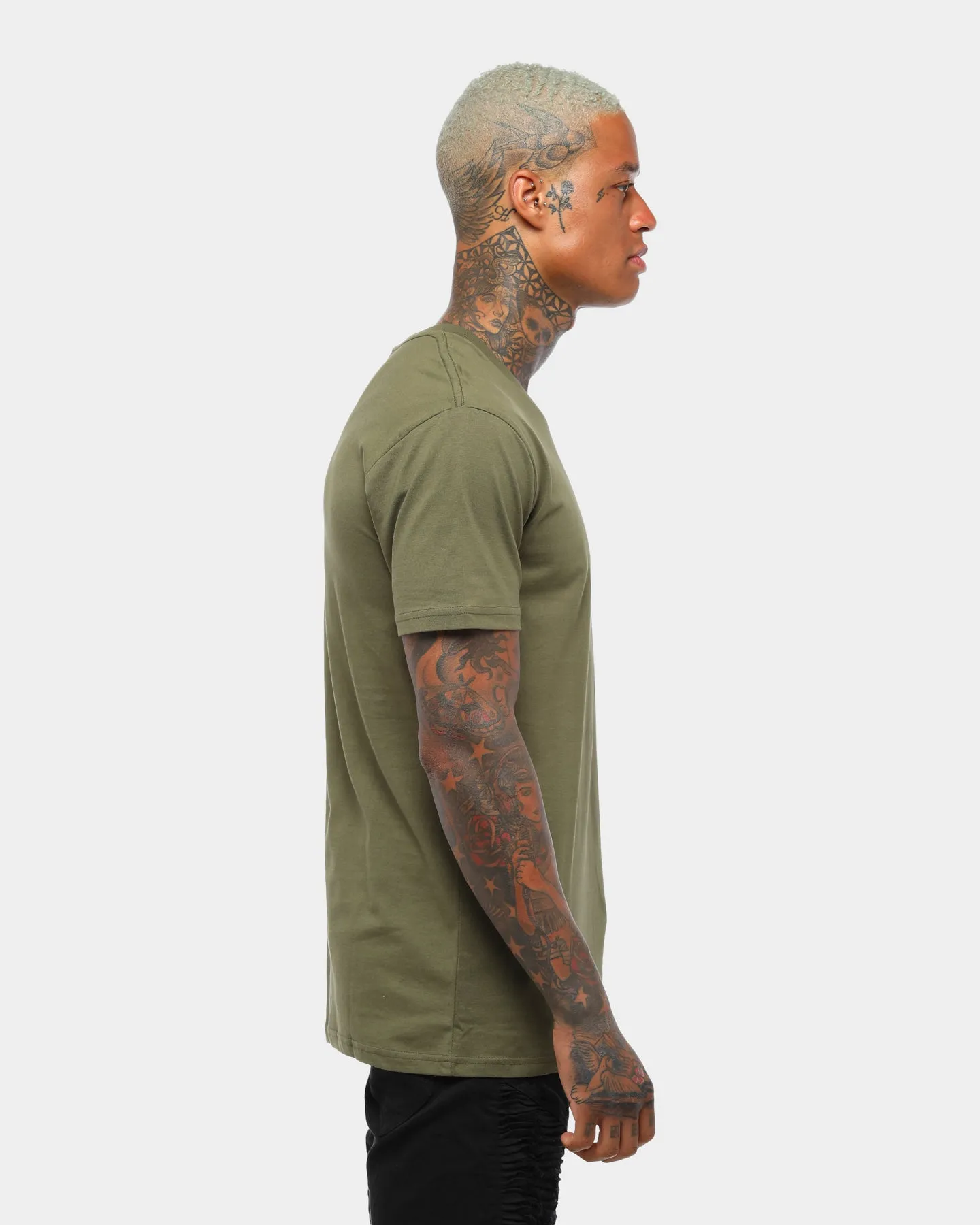 Cozy Layer AS Colour Plain Staple T-Shirt Army Green