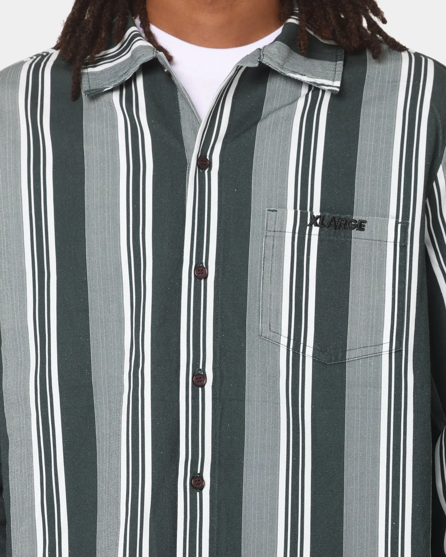 Velvet Soul XLARGE Life Long Sleeve Shirt Green/White