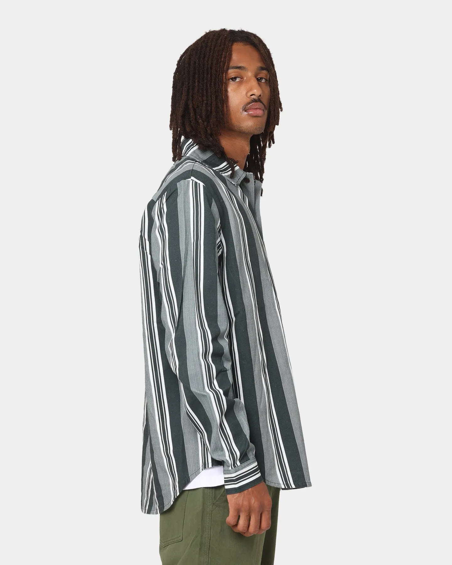 XLARGE Life Long Sleeve Shirt Green/White Bold Fashion MachineWashable Fabric
