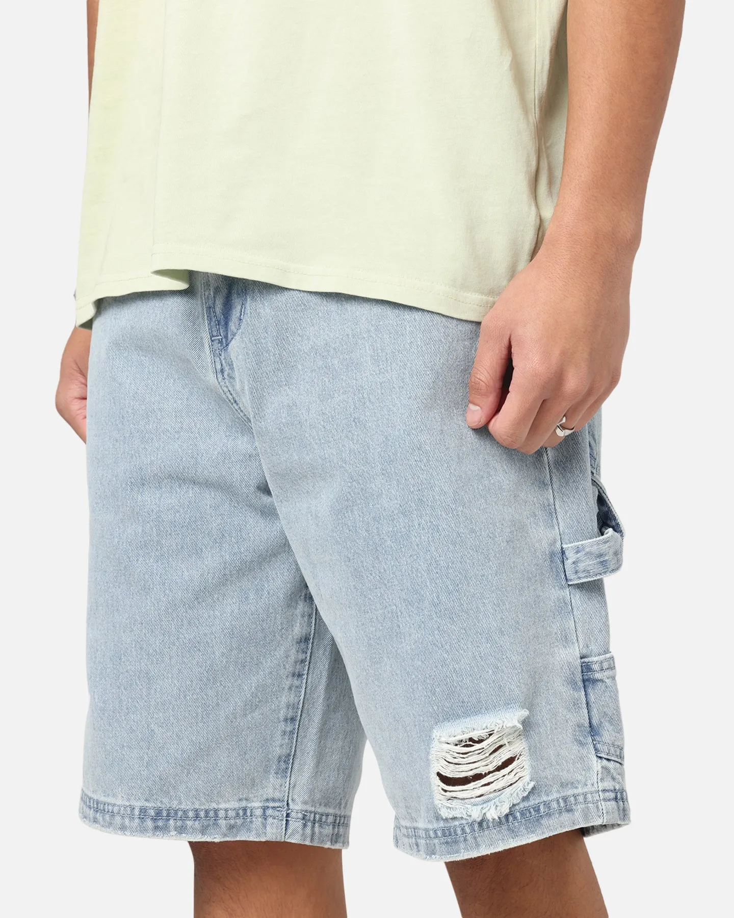 Sport Wear Compression Lining Carre Distressed Carpenter Jorts Light Blue Wash