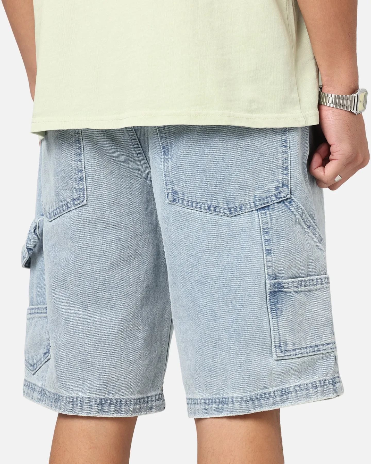 Carre Distressed Carpenter Jorts Light Blue Wash Anti - odor Go Light