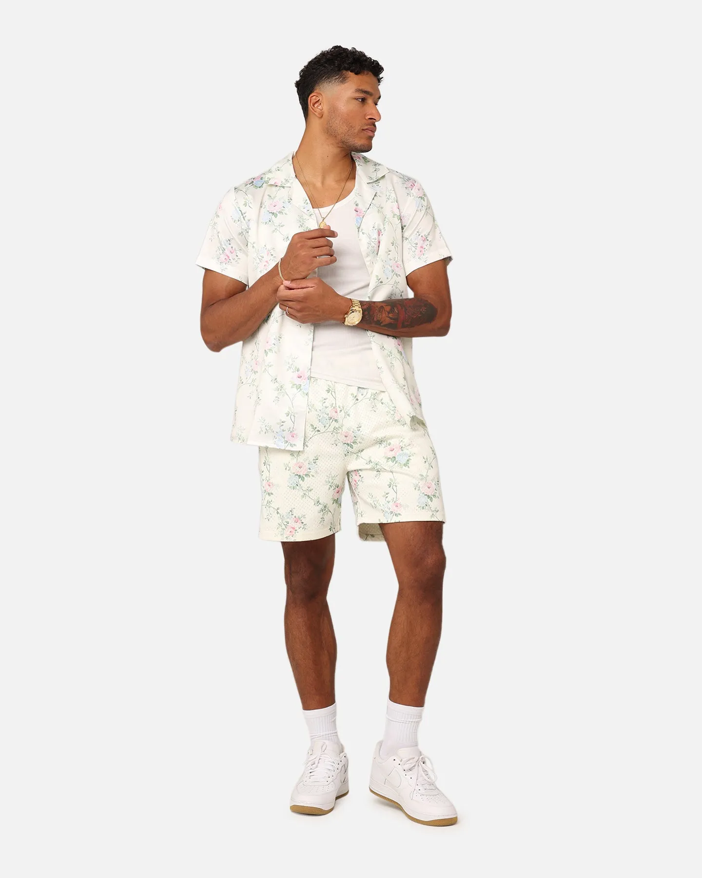 multiple pockets XXIII Anthony Mesh Shorts Cream/Blue/Pink