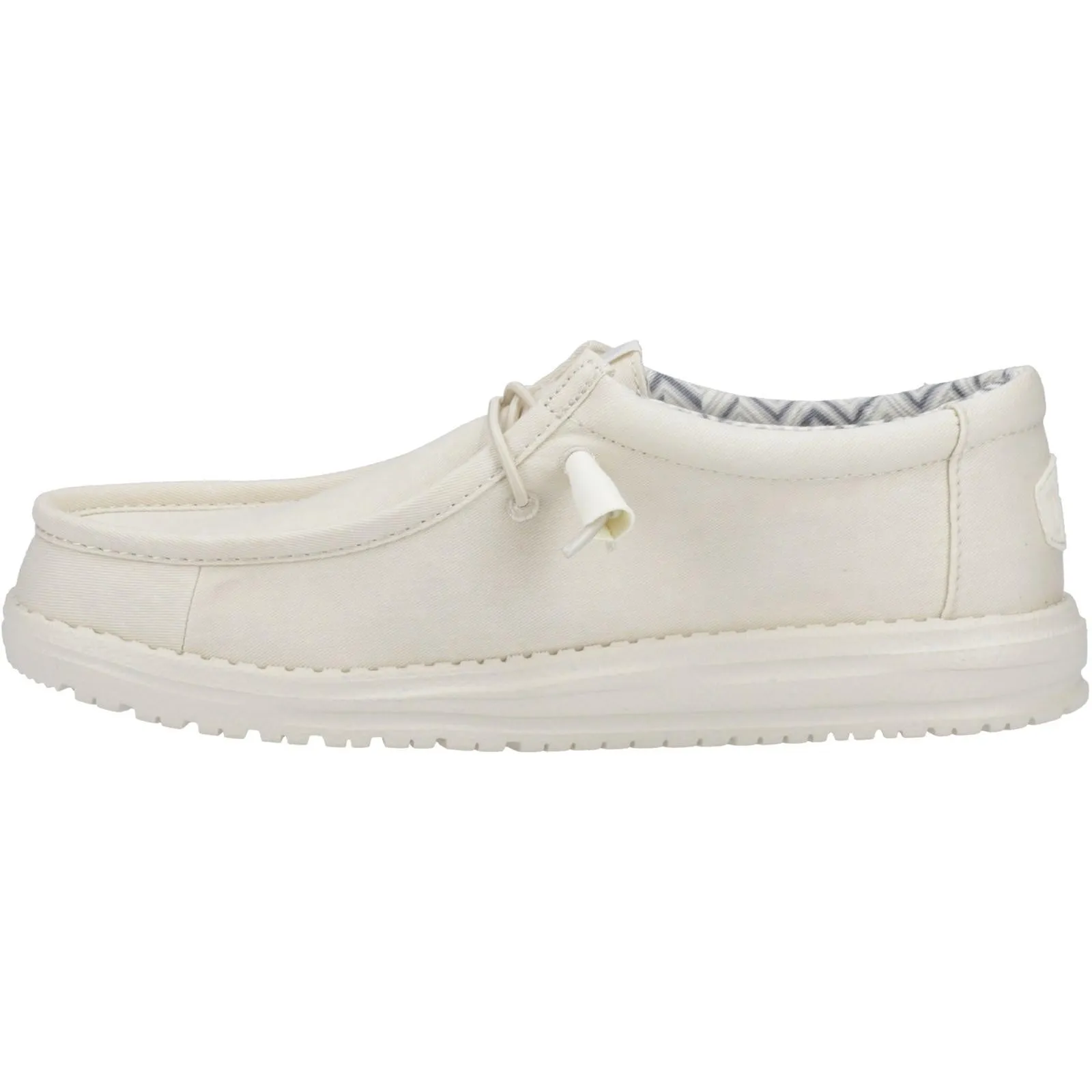 HEYDUDE Mens Wally Canvas Shoe Stone White Mind Ease Pilates Cool