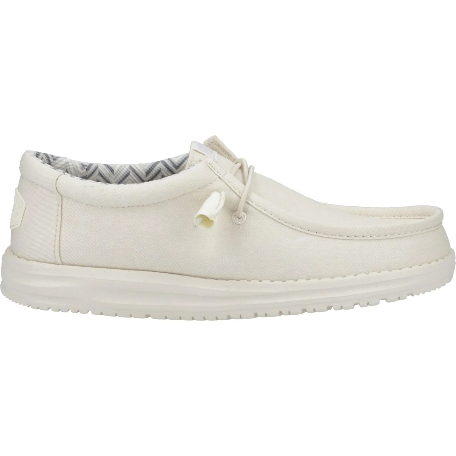 HEYDUDE Mens Wally Canvas Shoe Stone White All Comfort Slip Resistant Modern Commuters