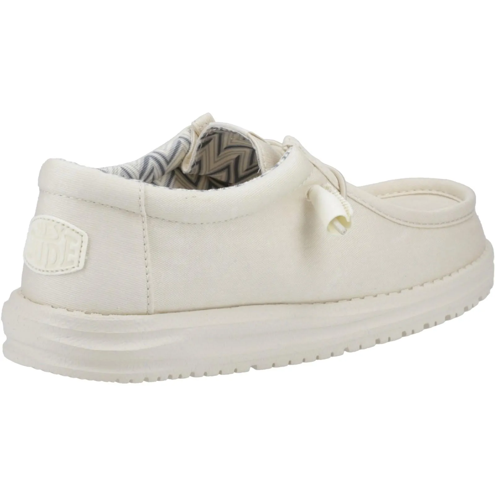Strap Mode Smart Look HEYDUDE Mens Wally Canvas Shoe Stone White