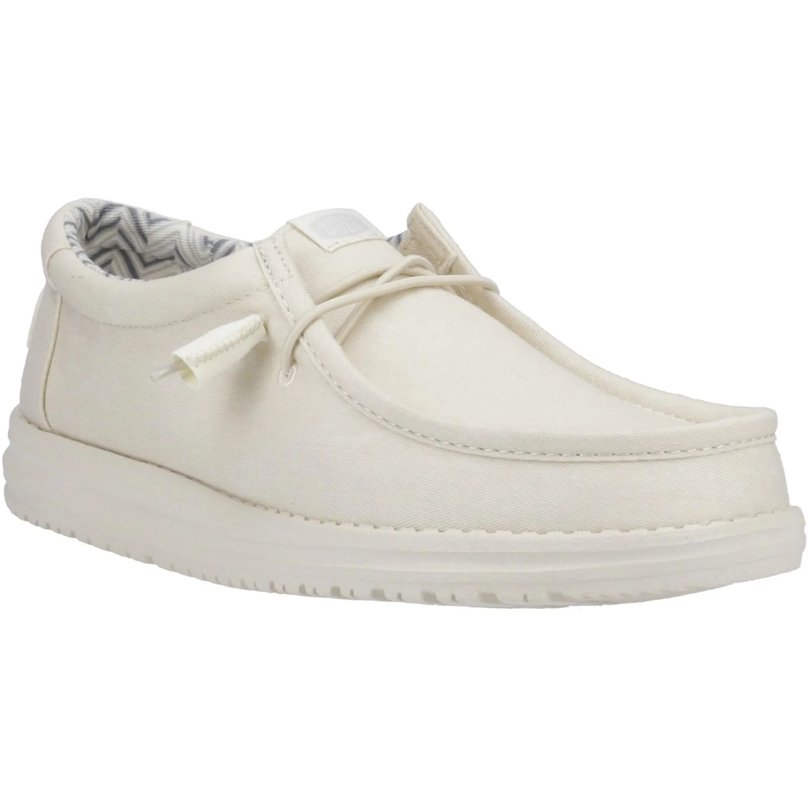 HEYDUDE Mens Wally Canvas Shoe Stone White Earth Mood All Terrain Urban Walkers