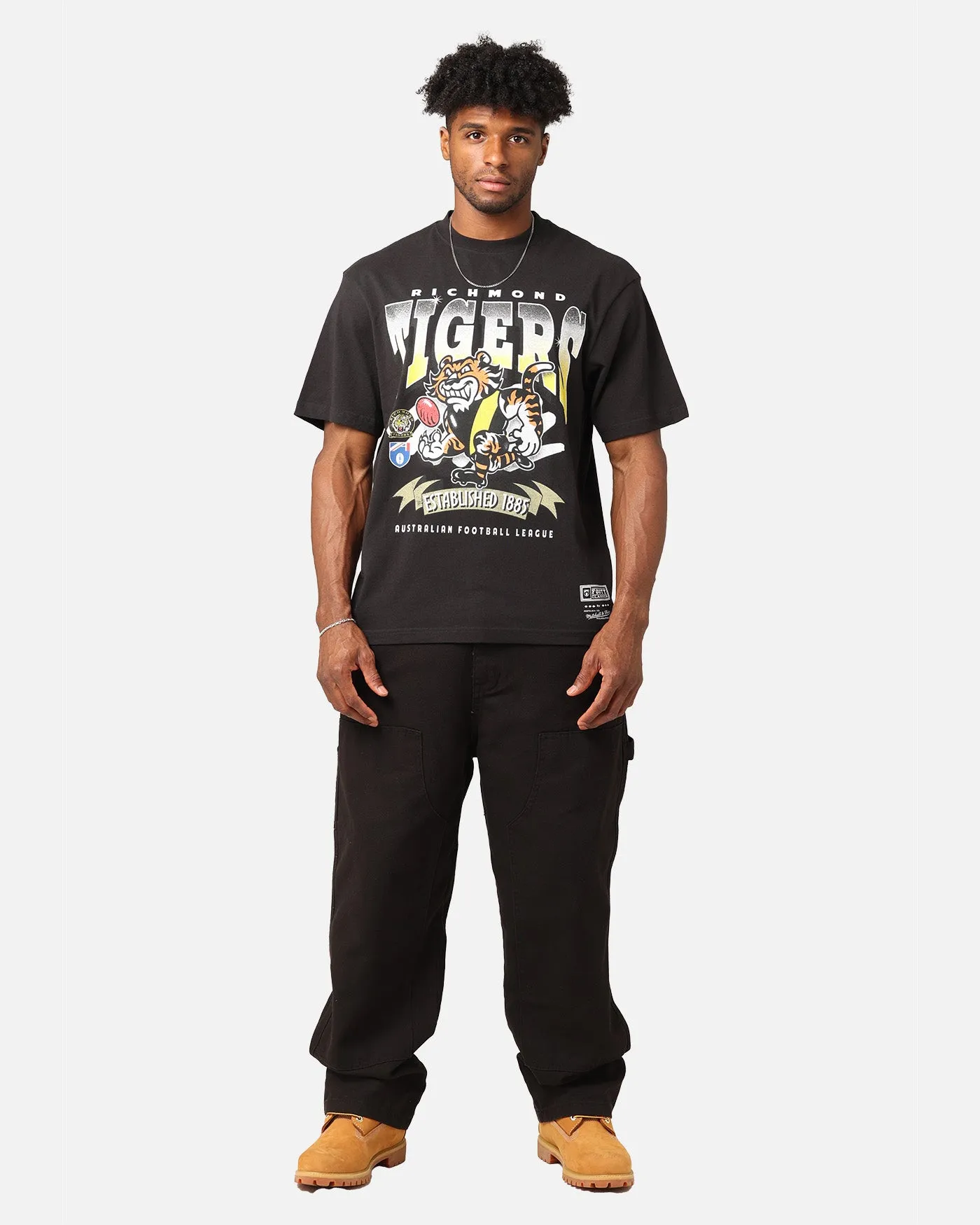 Mitchell & Ness Richmond Tigers Character T-Shirt Faded Black Sporty Comfort Essential layering piece