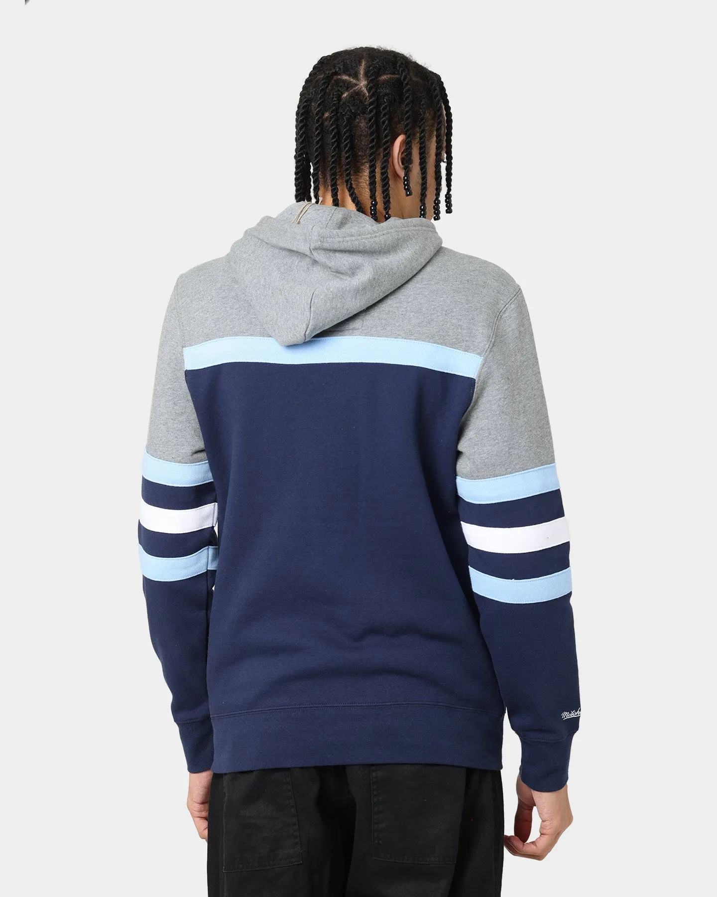 Lightweight Construction Mitchell & Ness UNC Tar Heels Head Coach Hoodie Navy