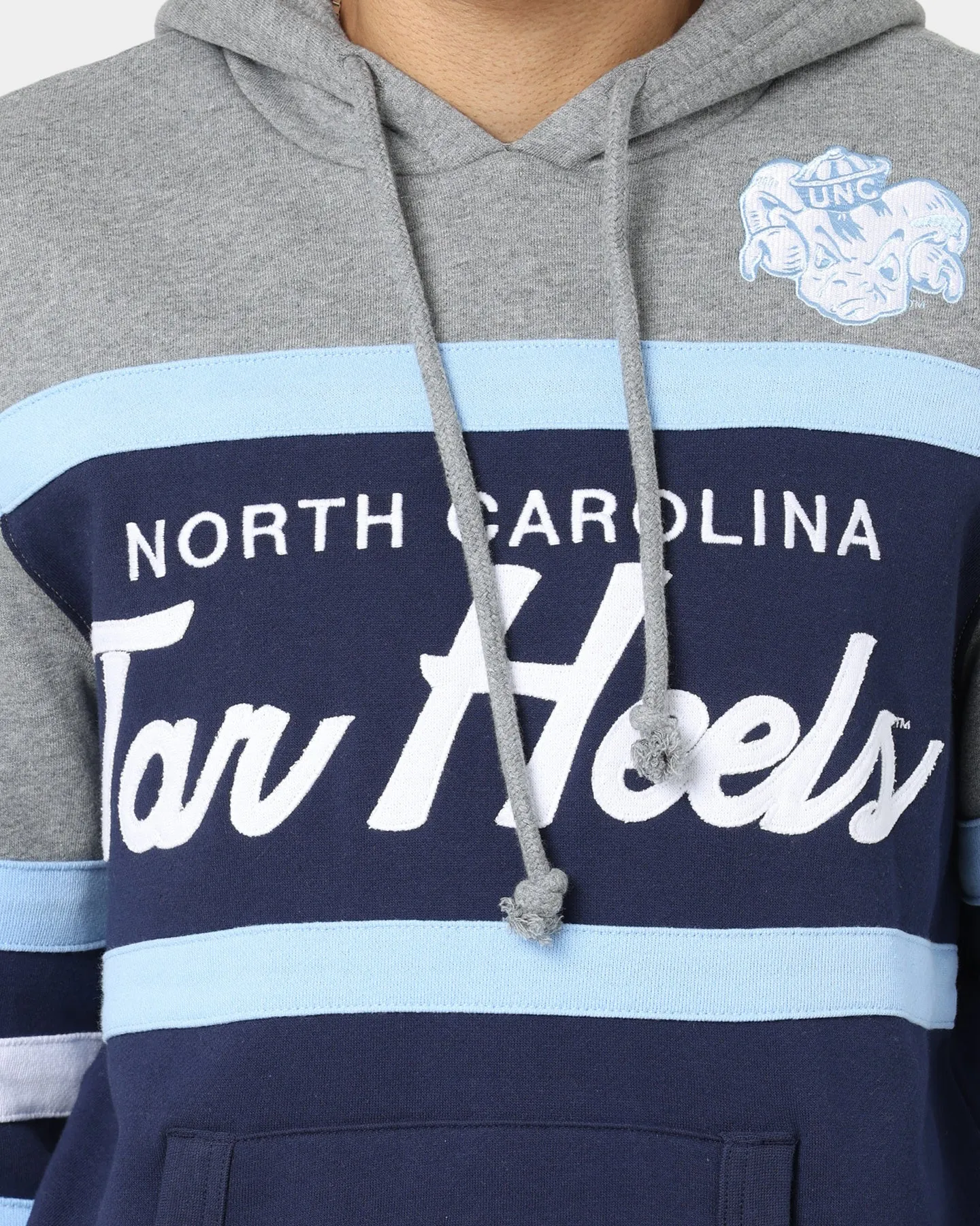 Mitchell & Ness UNC Tar Heels Head Coach Hoodie Navy Lightweight Material Fox like