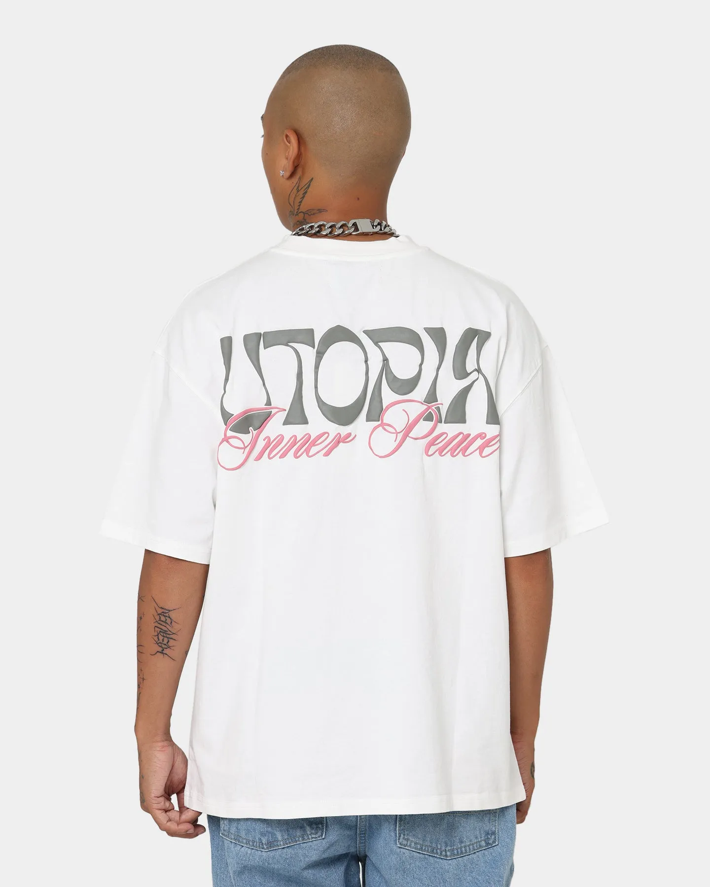 elastic waistband Loiter Utopia Fleur T-Shirt Off White