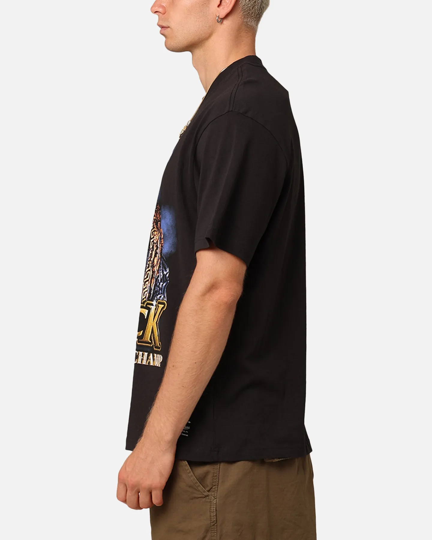 LowImpact Manufacturing Daily Outfit Mitchell & Ness X WWE Dwayne "The Rock" Johnson The People's Champ T-Shirt Overdyed Black