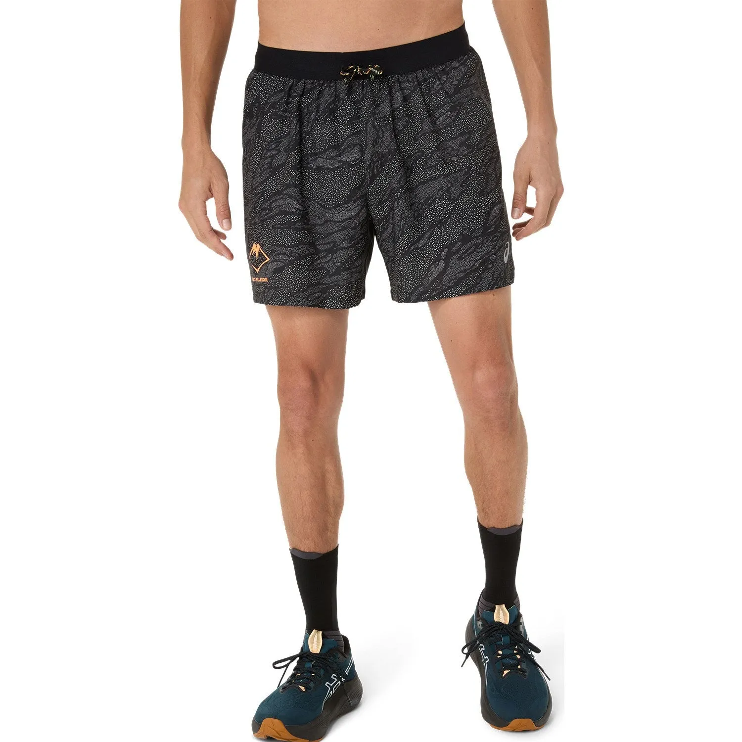 Asics Fujitrail AOP 5in Mens Short Black Flexible Comfort Wear