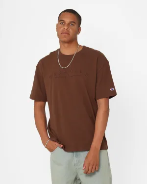 Heathered Fabric Champion Heritage 2K Logo T-Shirt Saddleback