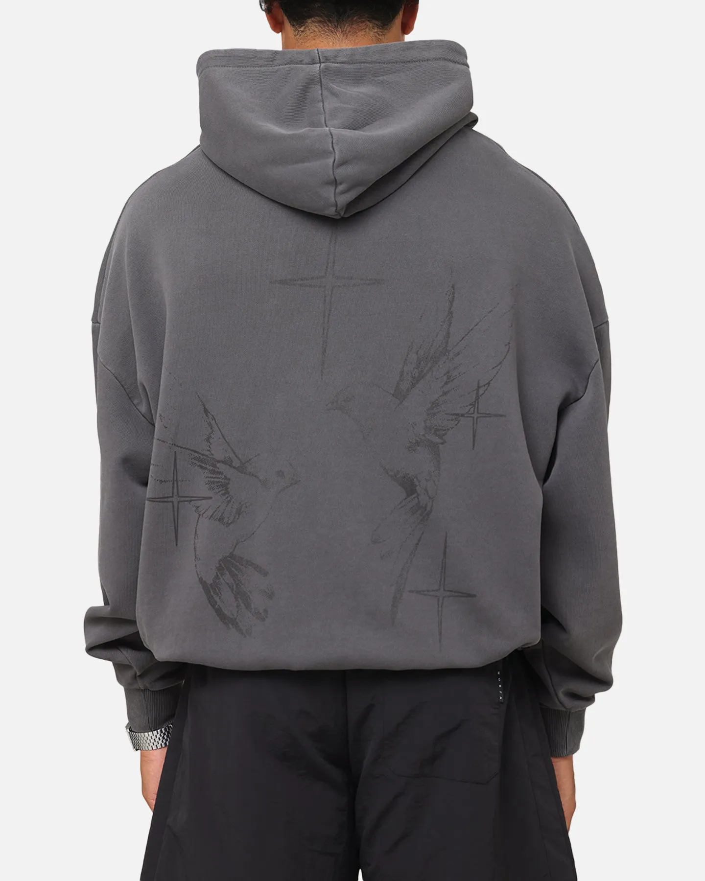 Mouse like Stylish Saint Morta Destiny Rising Boxy Hoodie Washed Black