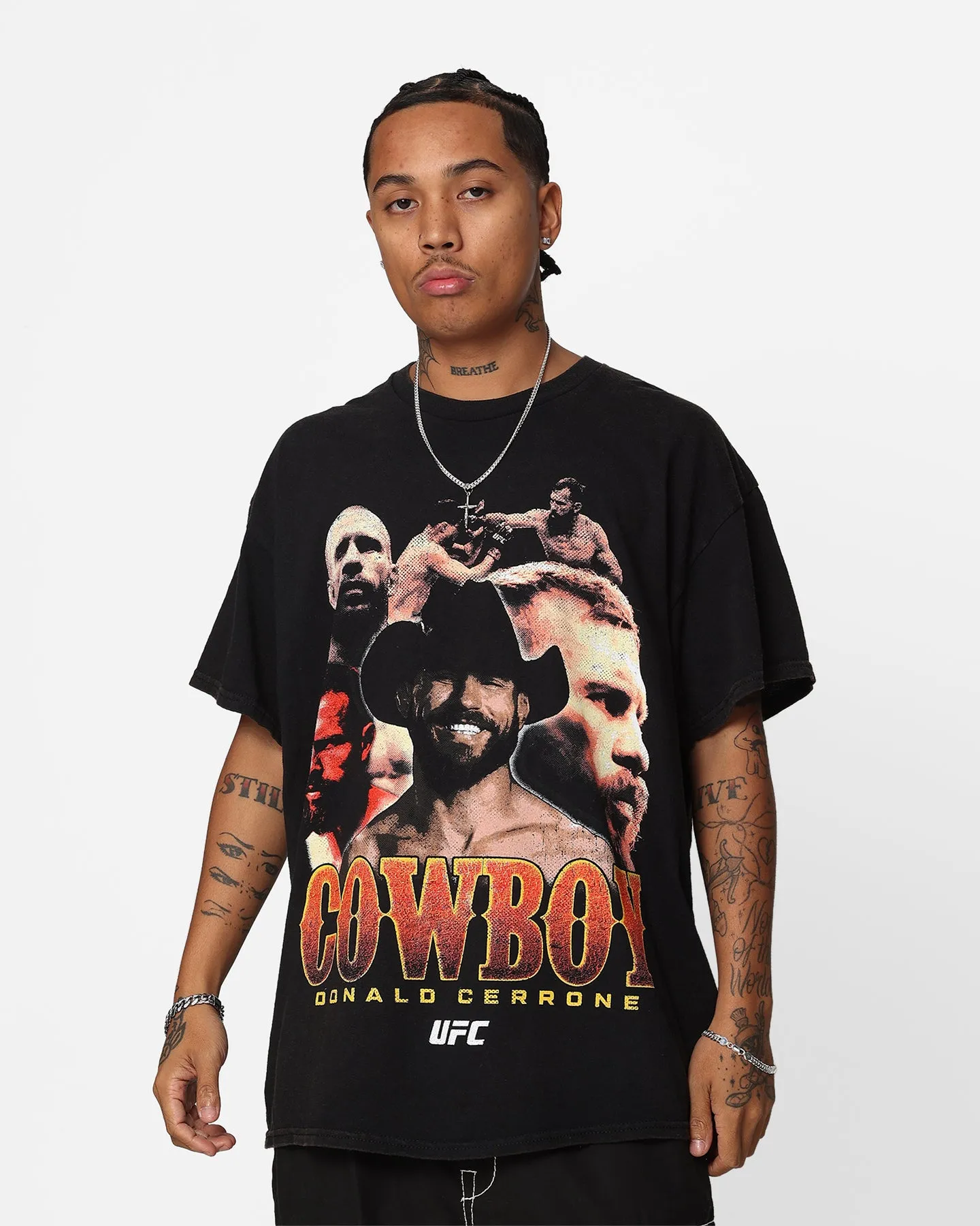Relaxed Wear UFC By Goat Crew Donald Cerrone Vintage T-Shirt Black Wash