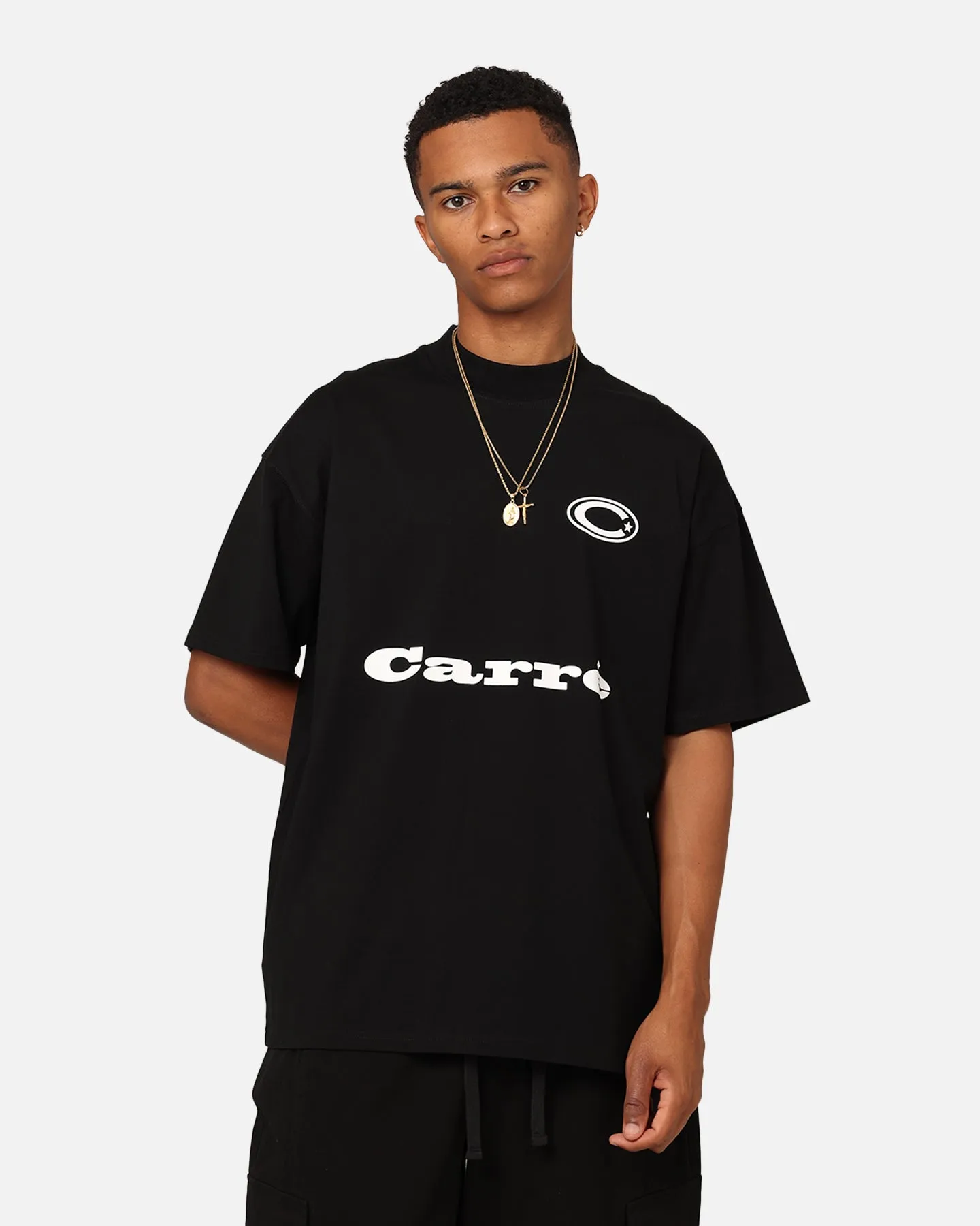 Versatile Layering Piece Carre C Star Oversized T-Shirt Black