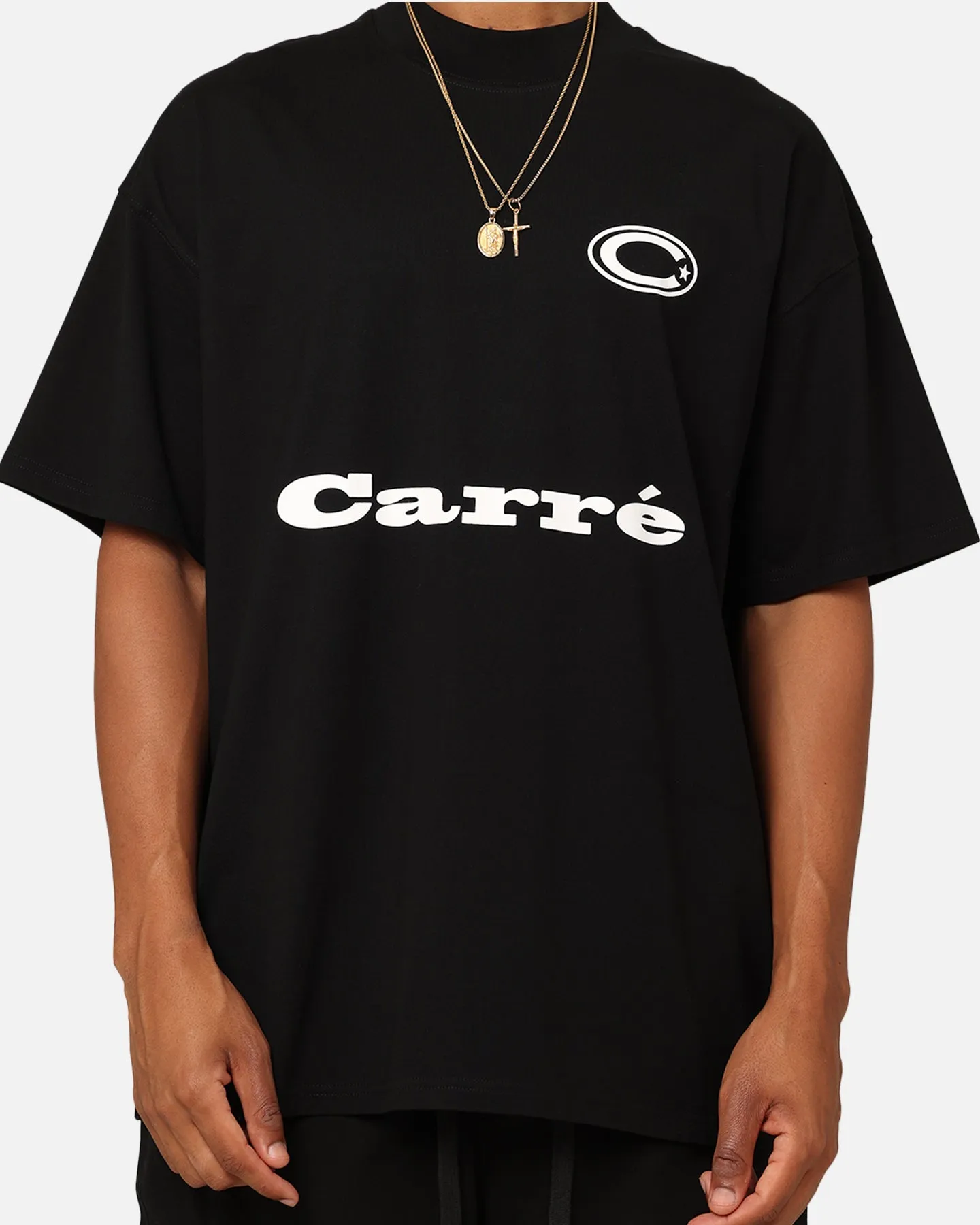 TemperatureControl Fabric Light Outfit Carre C Star Oversized T-Shirt Black