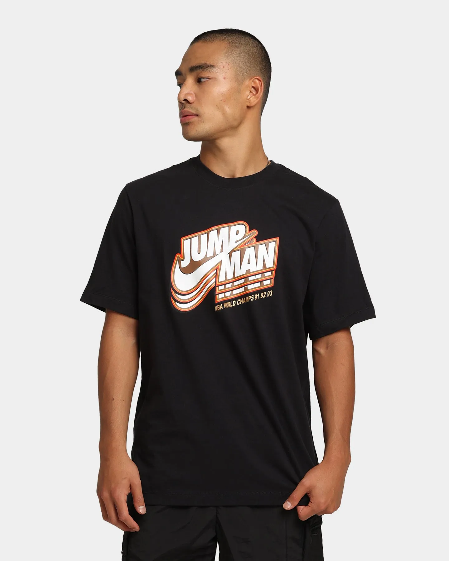 Durable Collar Construction Minimalist Wear Jordan Jumpman GFX Crew T-Shirt Black/Metallic