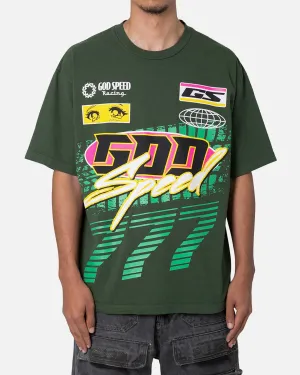 Multi Directional Stretch MNML God Speed T-Shirt Green