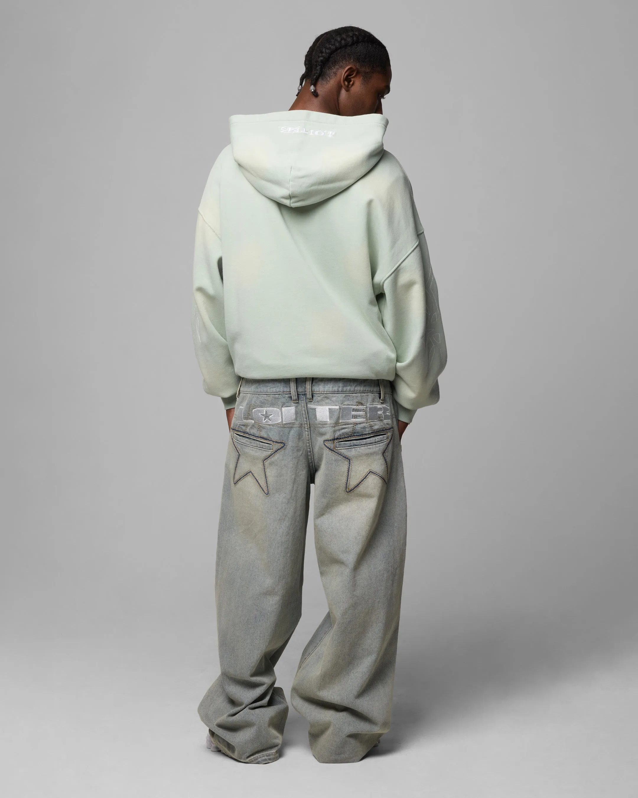 Loiter Star Layered Jeans Washed Blue Layering Piece Travel Ready
