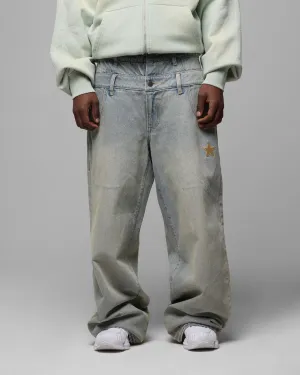 Loiter Star Layered Jeans Washed Blue Basic Style