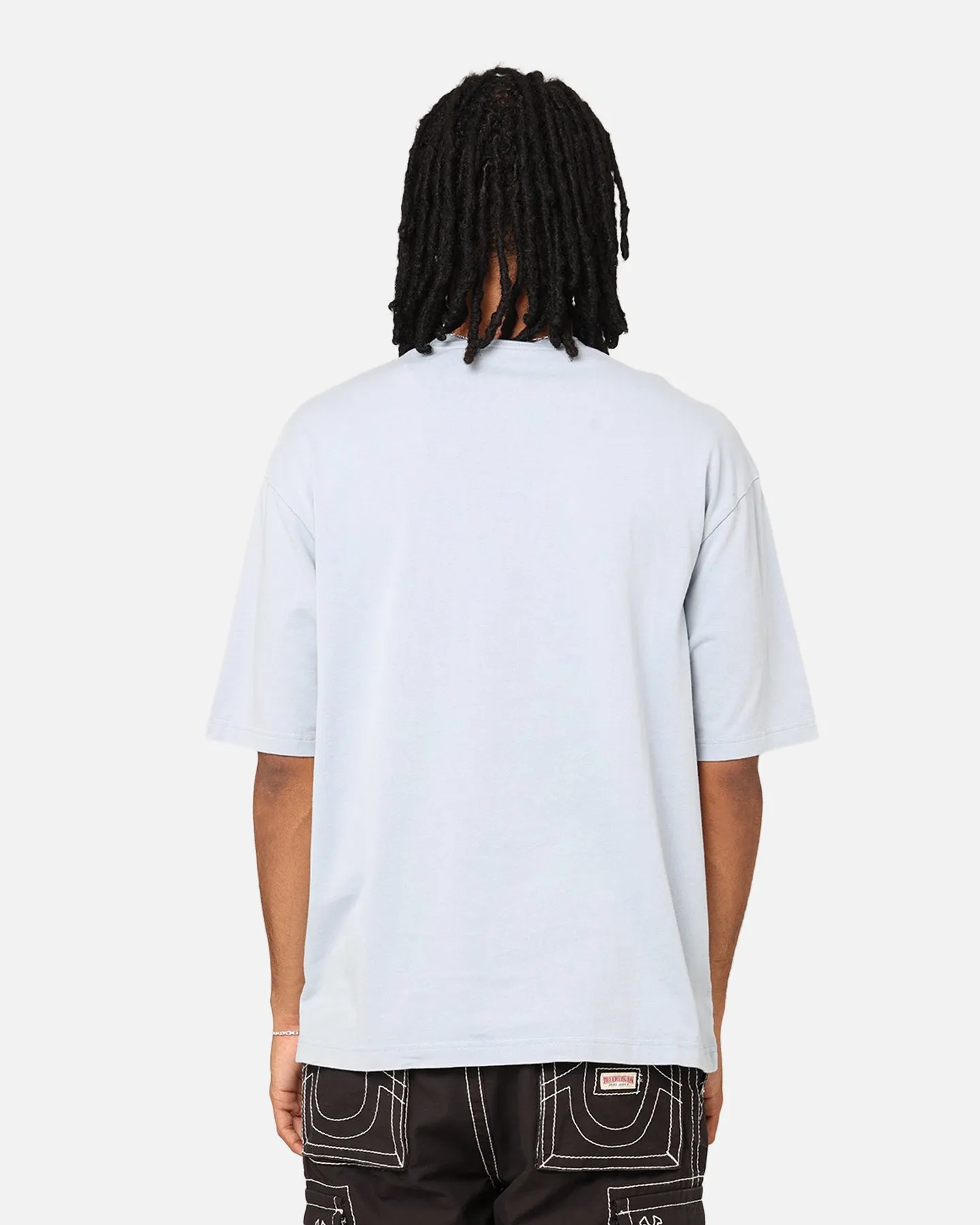 Light Breeze Smooth Flatlock Stitching Jordan Flight Essentials Oversized Crewneck T-Shirt Blue Grey