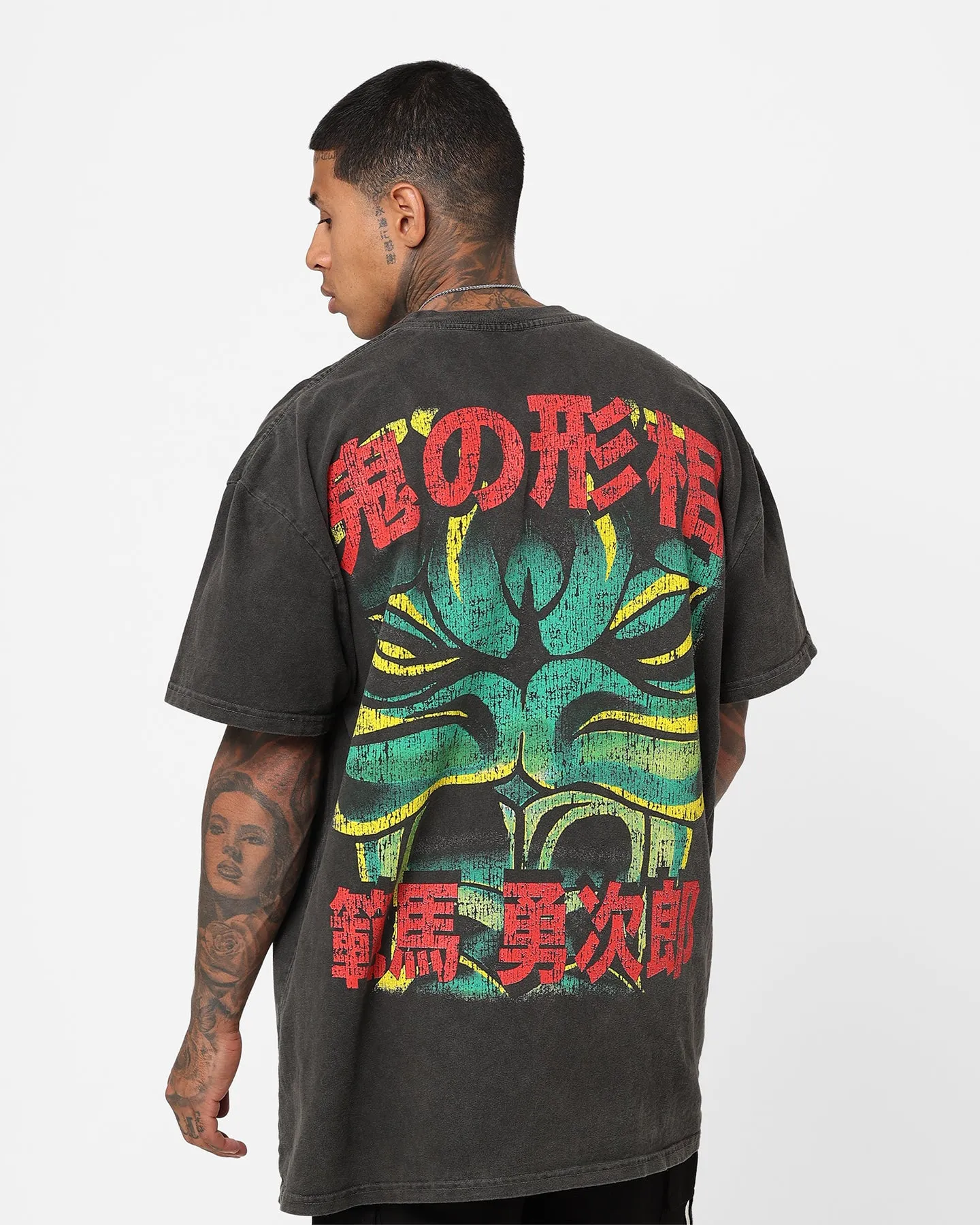 Goat Crew X Baki Yujiro Heavyweight Vintage T-Shirt Black Wash Low carbon footprint