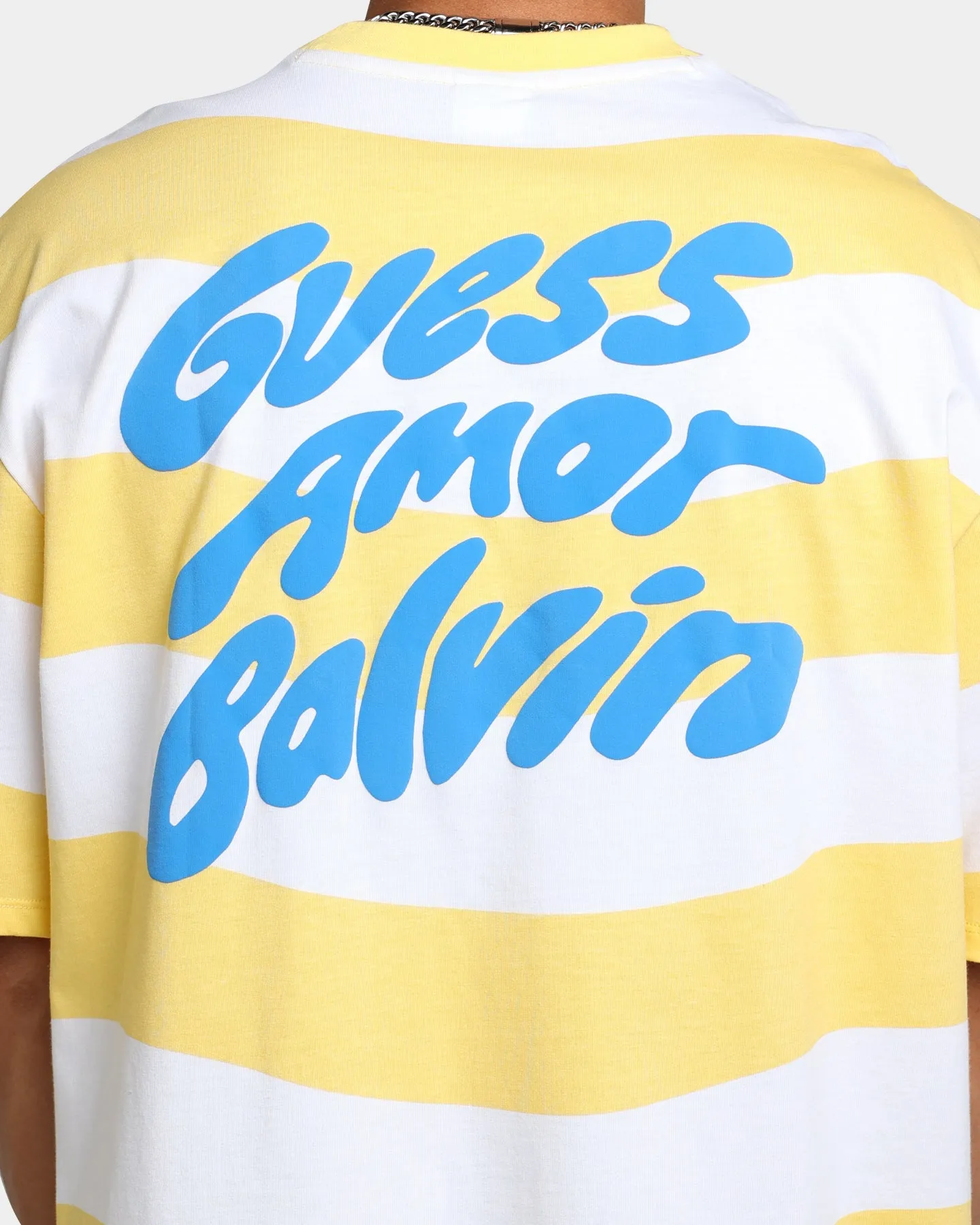 Everyday Comfort Anti Pill Surface Guess Originals GUESS Originals X J Balvin Wavy T-Shirt Yellow Sunspots