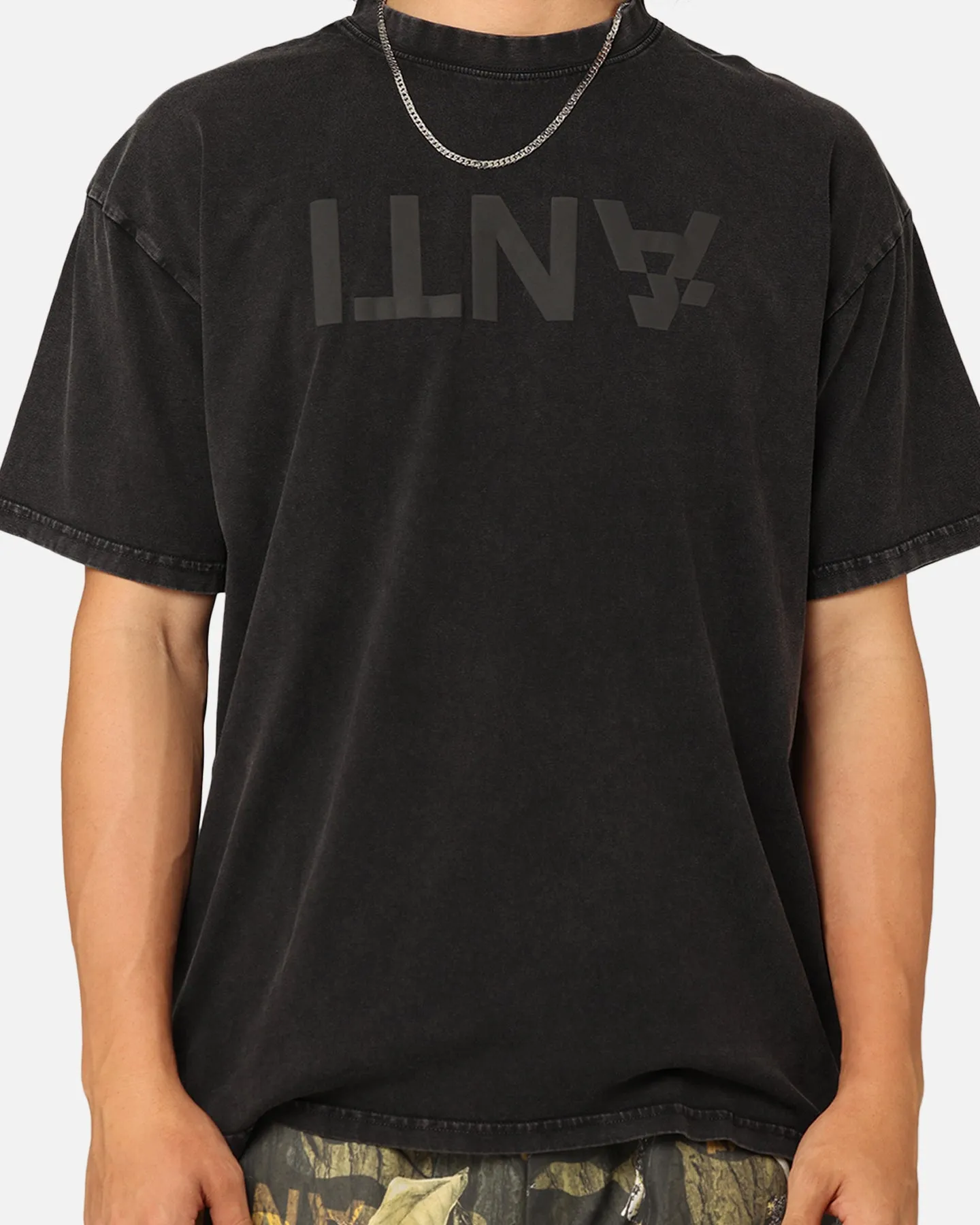 The Anti Order Anti Logo T-Shirt Black Acidwash Feminine Fit