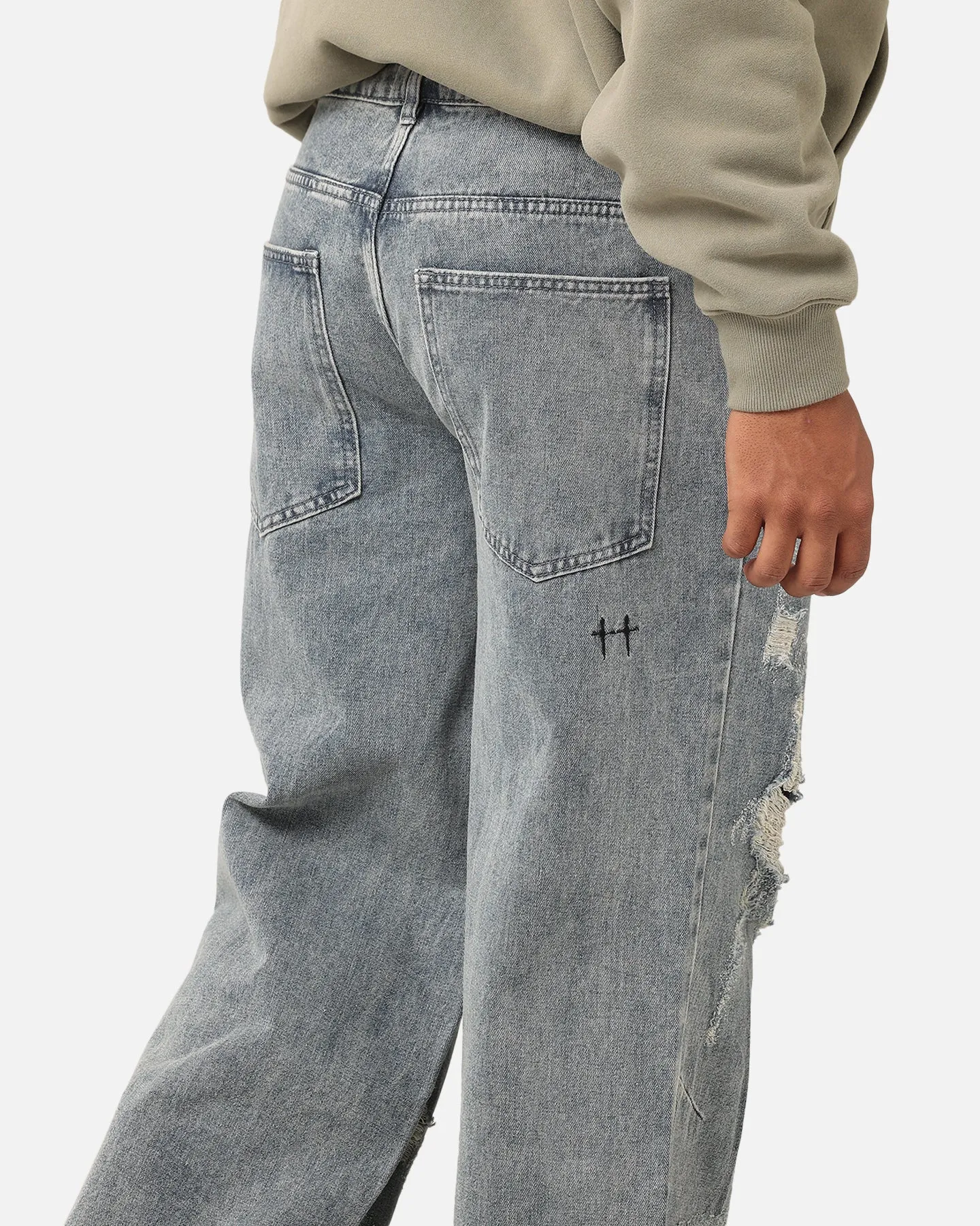 Saint Morta Amplus Web Jeans Vintage Blue Flat waistband