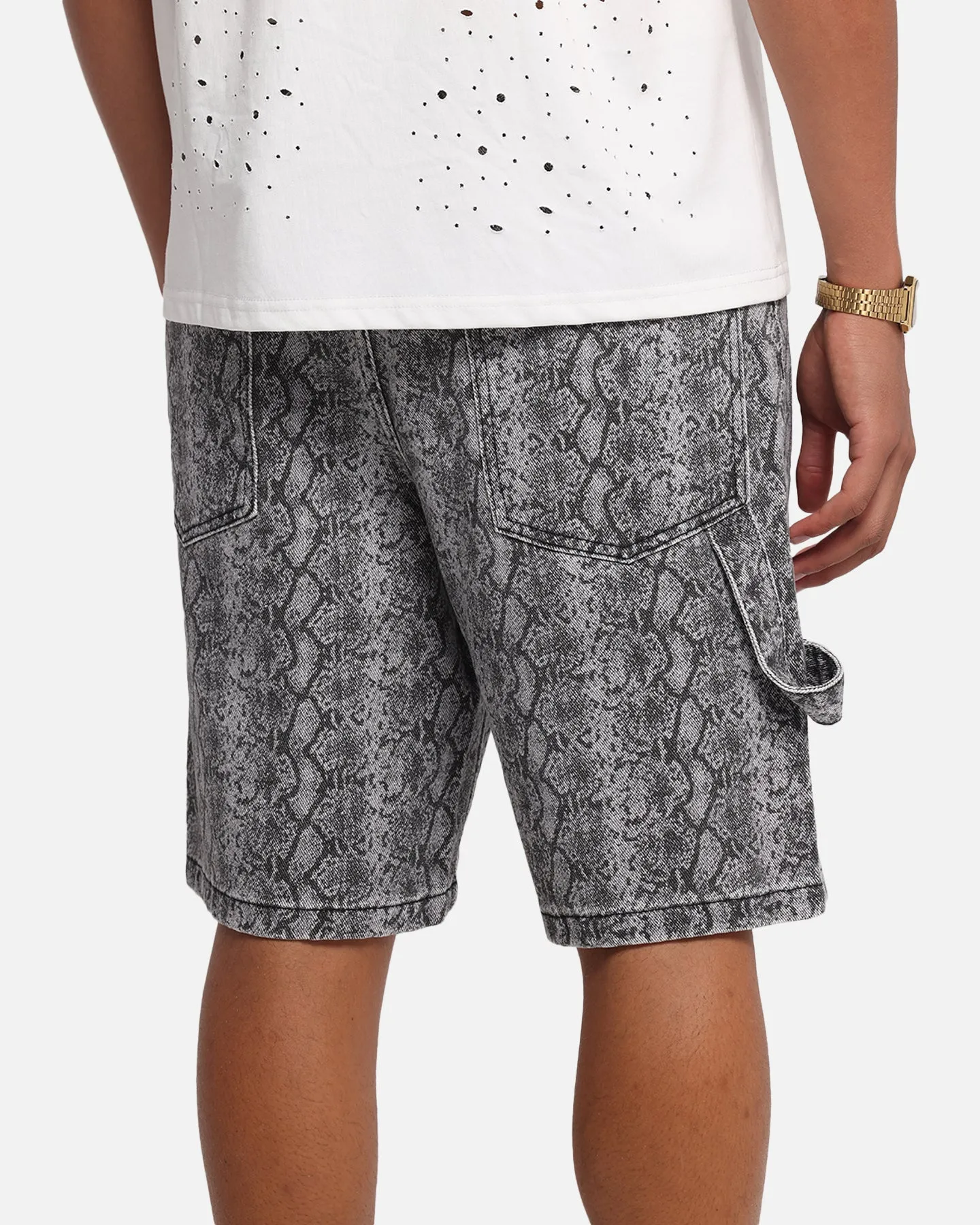 Effortless Look XXIII Snake Skin Jorts Black Snake Print