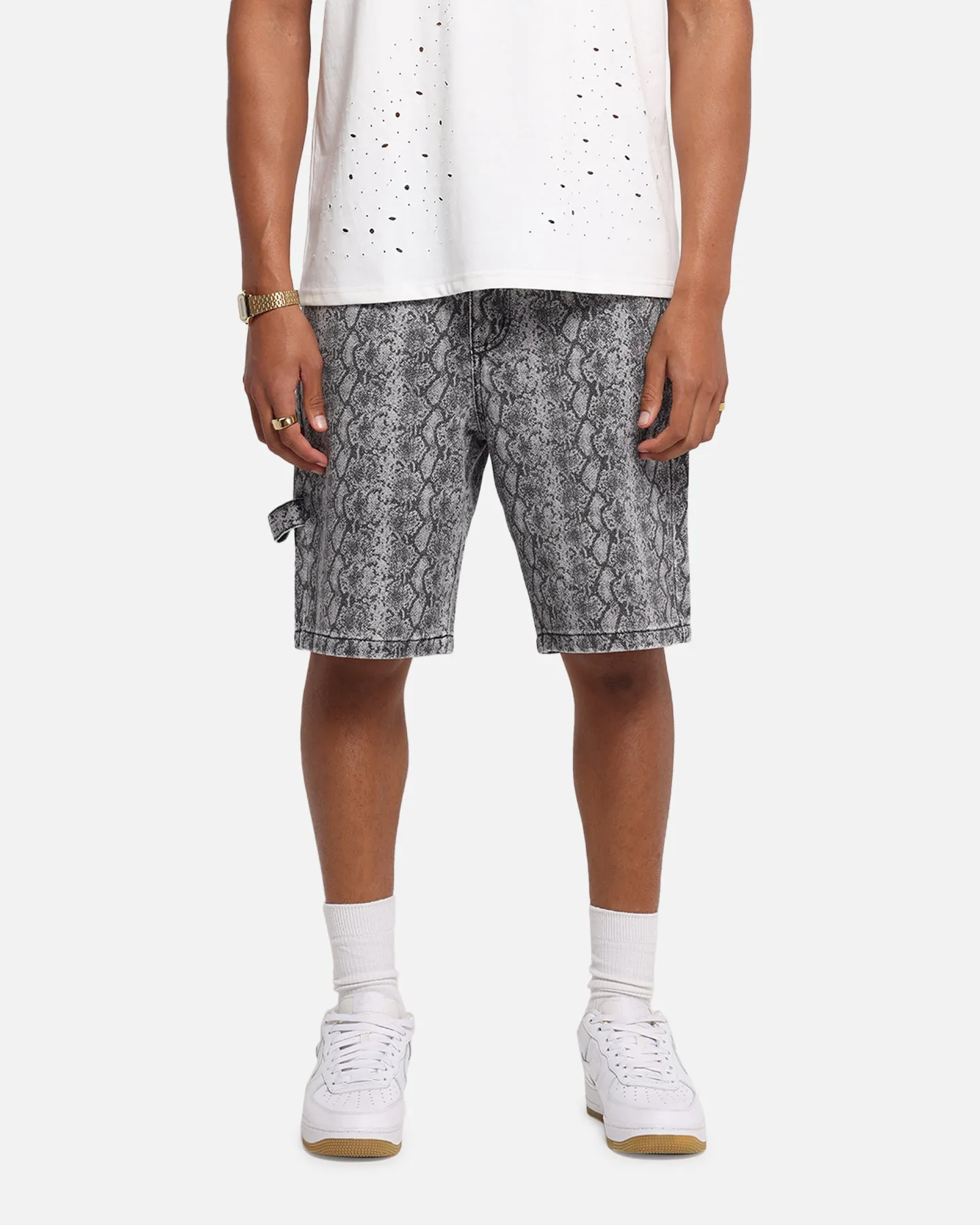 XXIII Snake Skin Jorts Black Snake Print Weekend Style clubbing attire