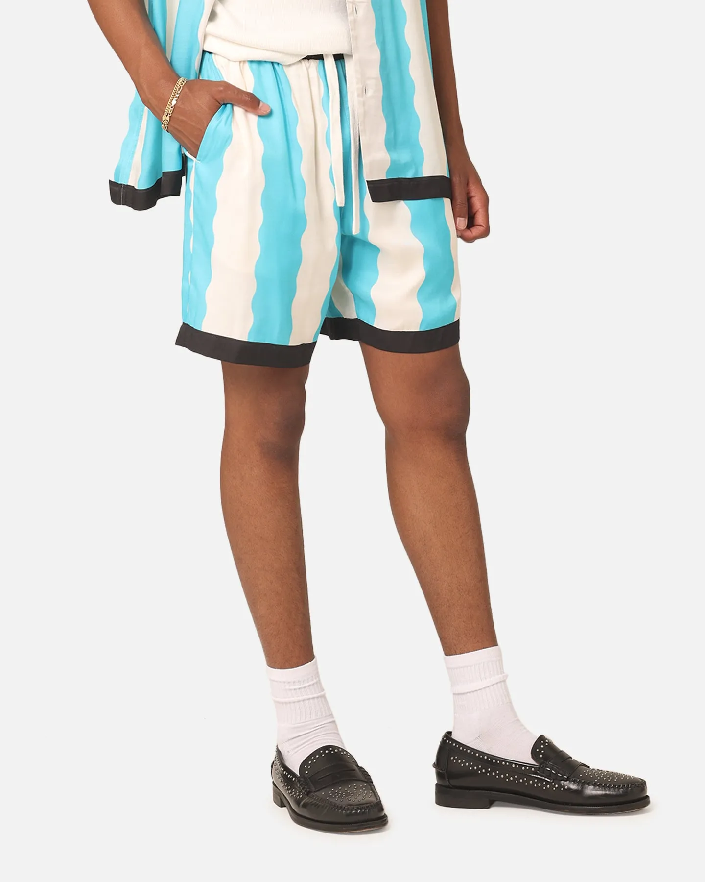 99 Cabana Bowling Shorts Light Blue/Off White Evening Wear