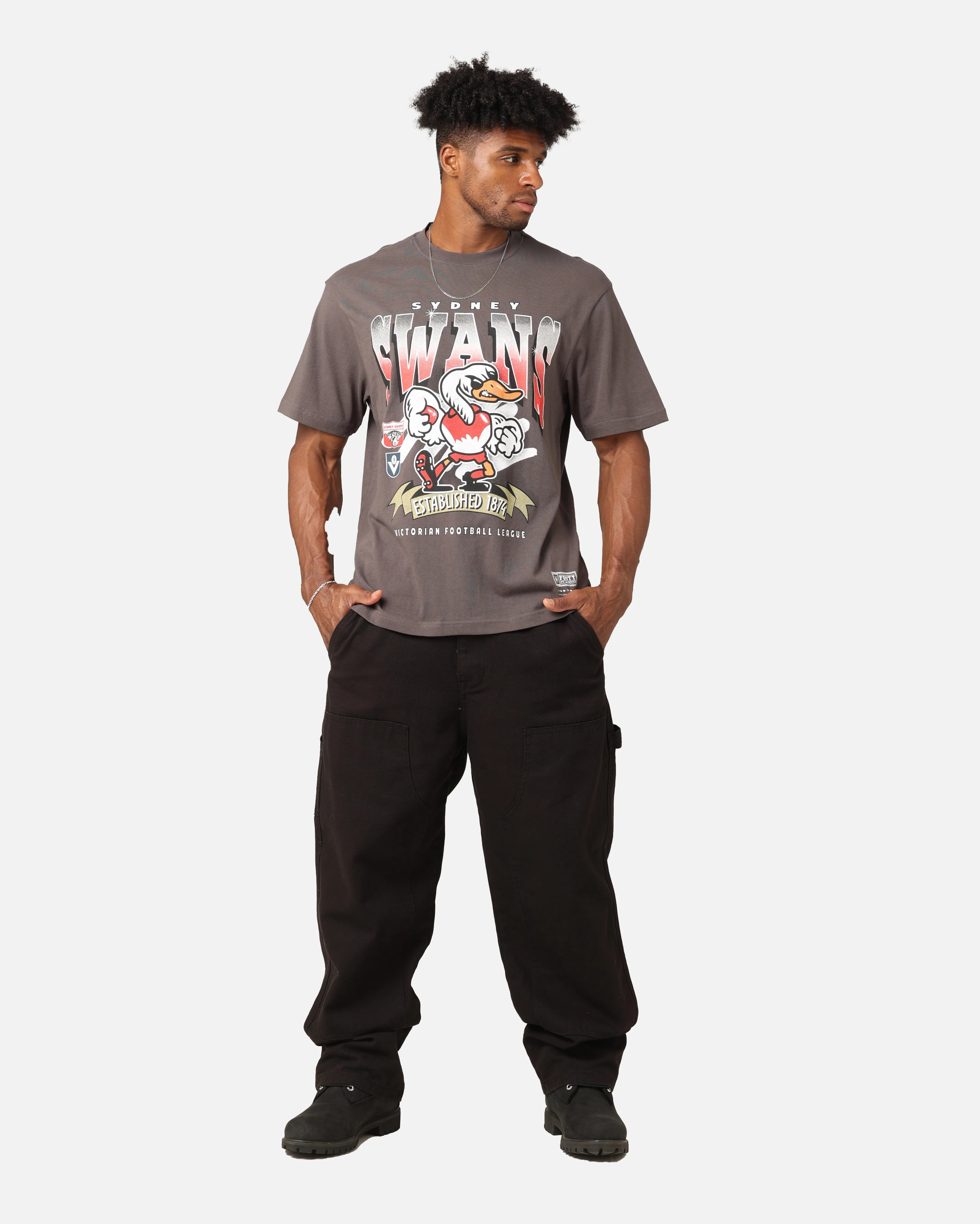 Mitchell & Ness Sydney Swans Character T-Shirt Charcoal Outdoor Style