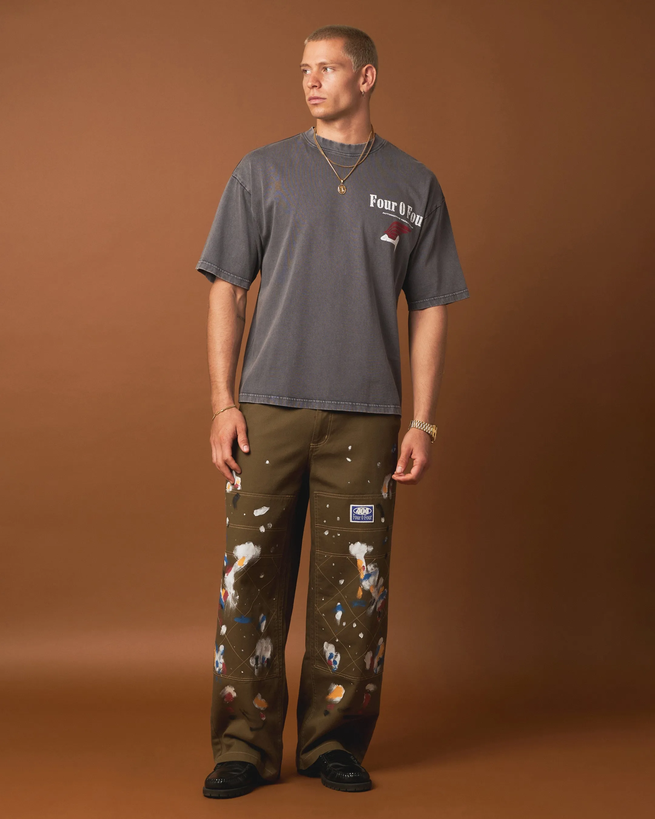 404 Smoke House Vintage T-Shirt Vintage Charcoal Light Trend Comfy and Versatile