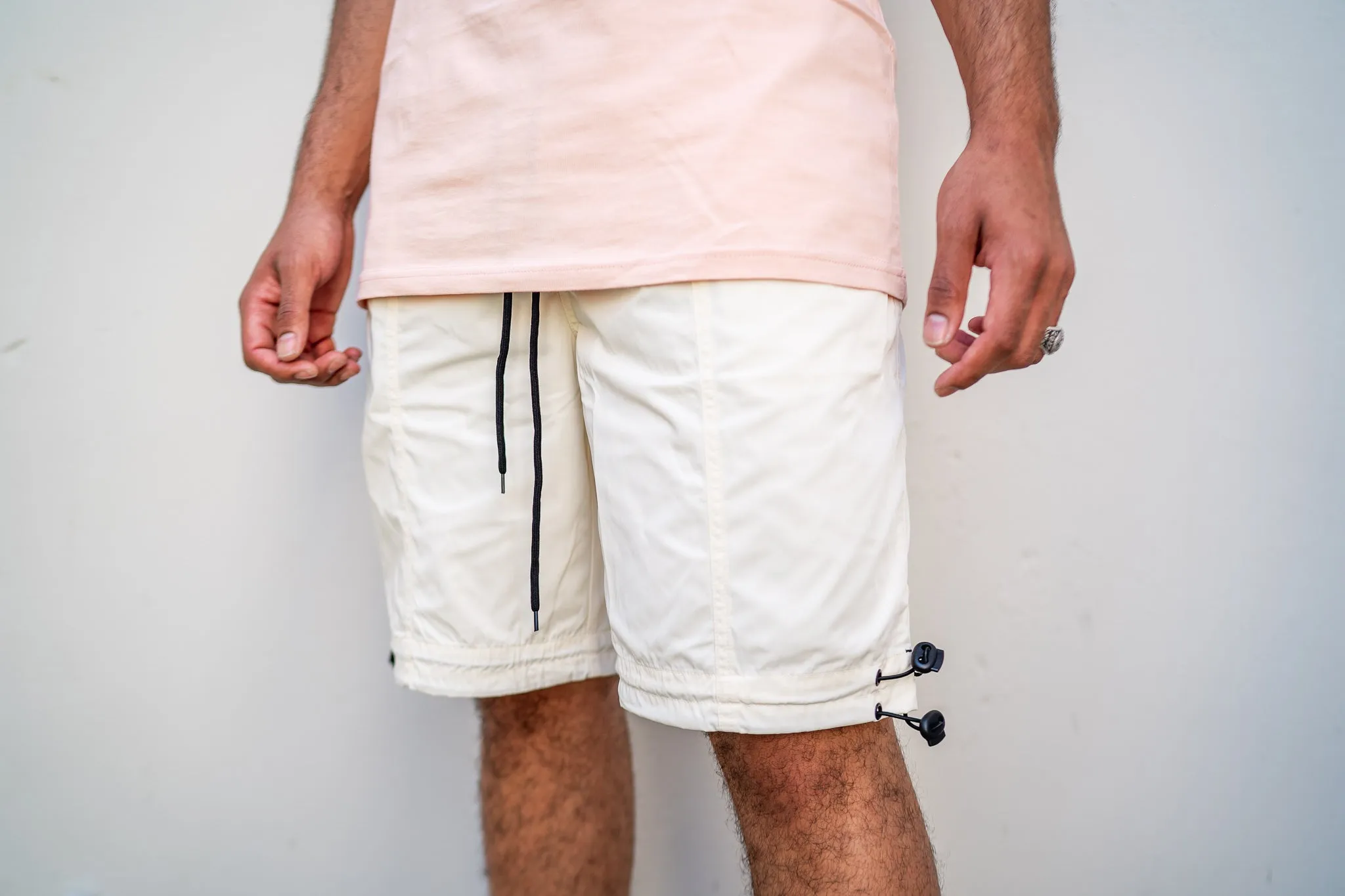 Hyper Track Shorts (Cream/Black) ReinforcedHems Adjustable Waistbands