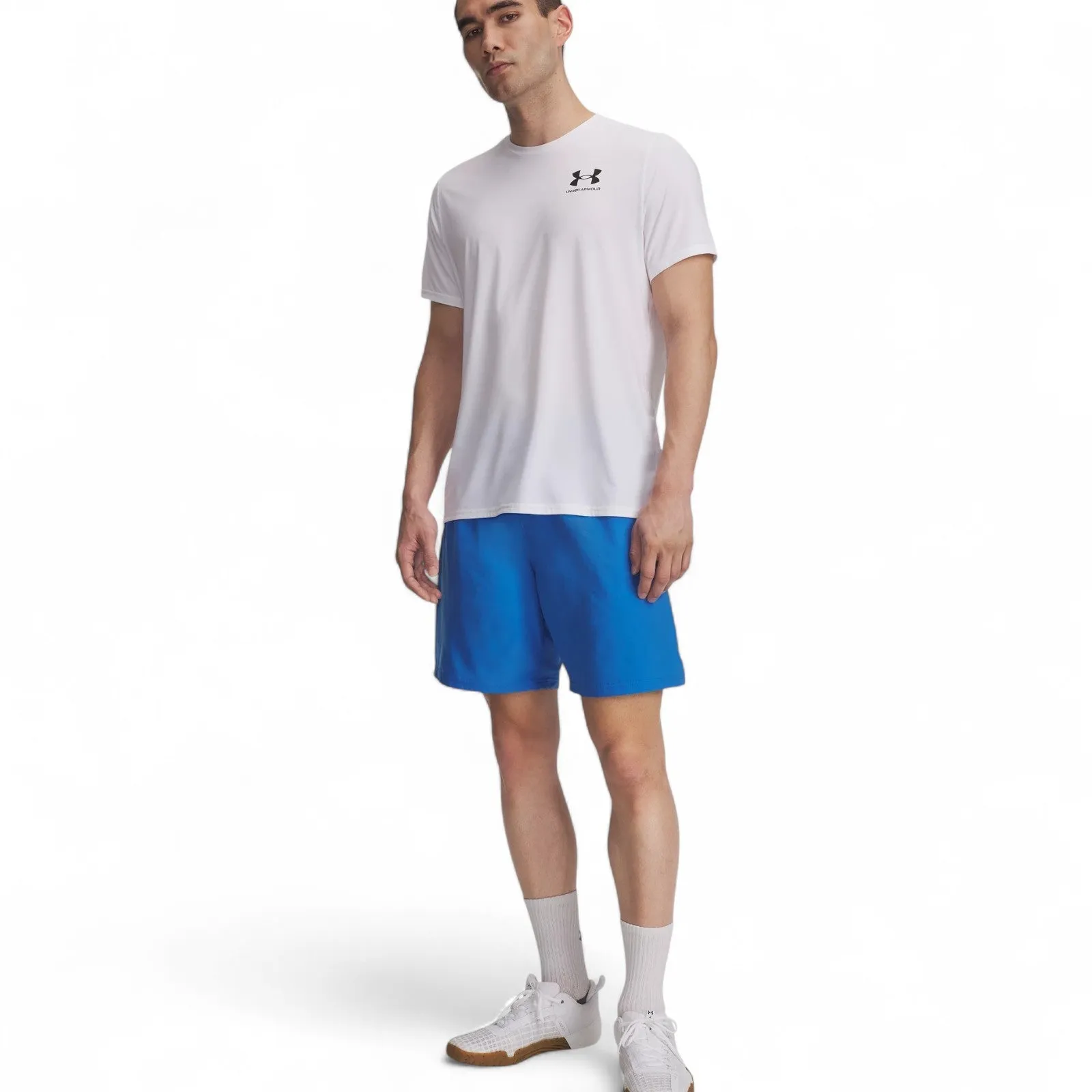 Flexible Motion Sustainable Under Armour Tech Wordmark Mens Woven Shorts