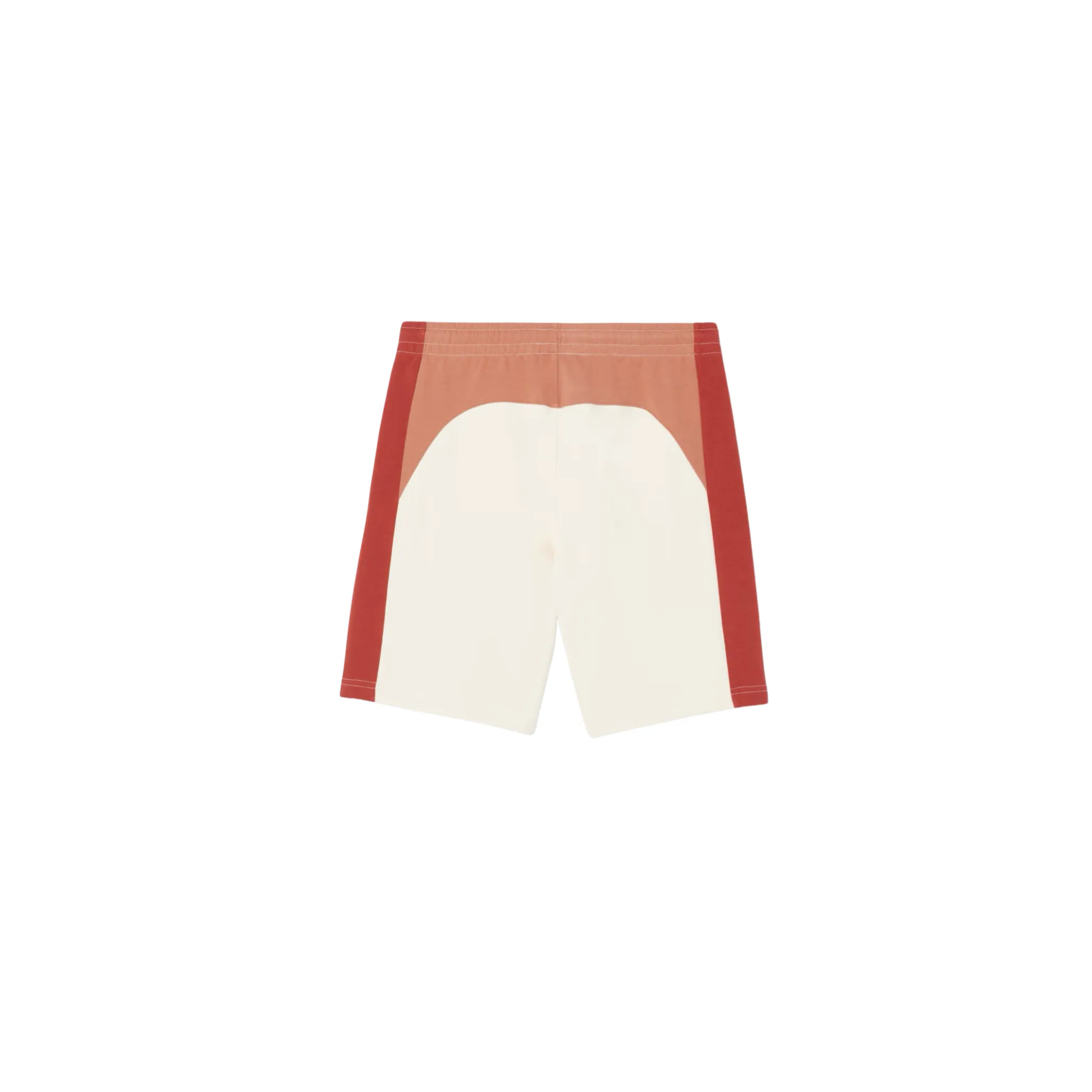 Lacoste Men's Cotton Fleece Colorblock Shorts (White/Light Brown) Quick Wear
