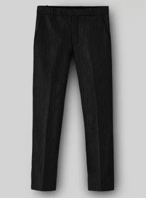 Chic Look Sleek Silhouette Light Weight Charcoal Stripe Tweed Pants