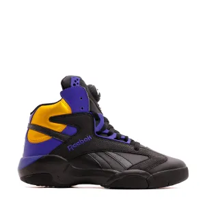 Reebok Basketball Men Shaq Attaq Black Pump Gold Lakers GY7127 Zero Break In Comfort Smooth Finish