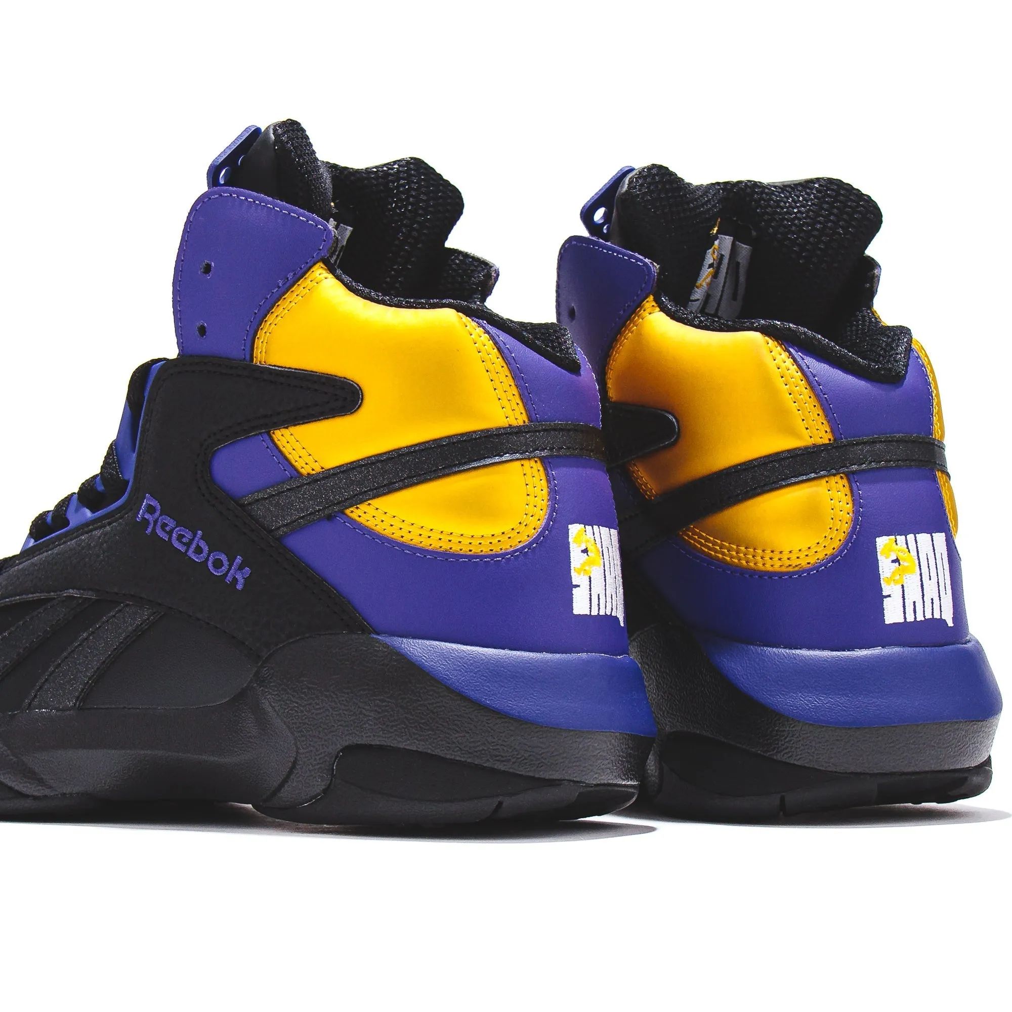 Stability Tech Mesh Compression Fit Collar Reebok Basketball Men Shaq Attaq Black Pump Gold Lakers GY7127