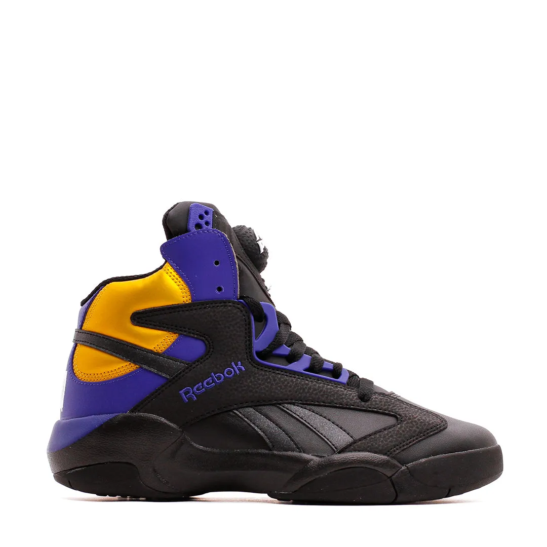 Reebok Basketball Men Shaq Attaq Black Pump Gold Lakers GY7127 Zero Break In Comfort Smooth Finish