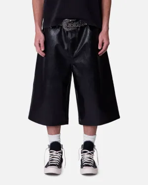 surfing gear Wrinkle Resistant Finish MNML Ultra Baggy Leather Shorts Black