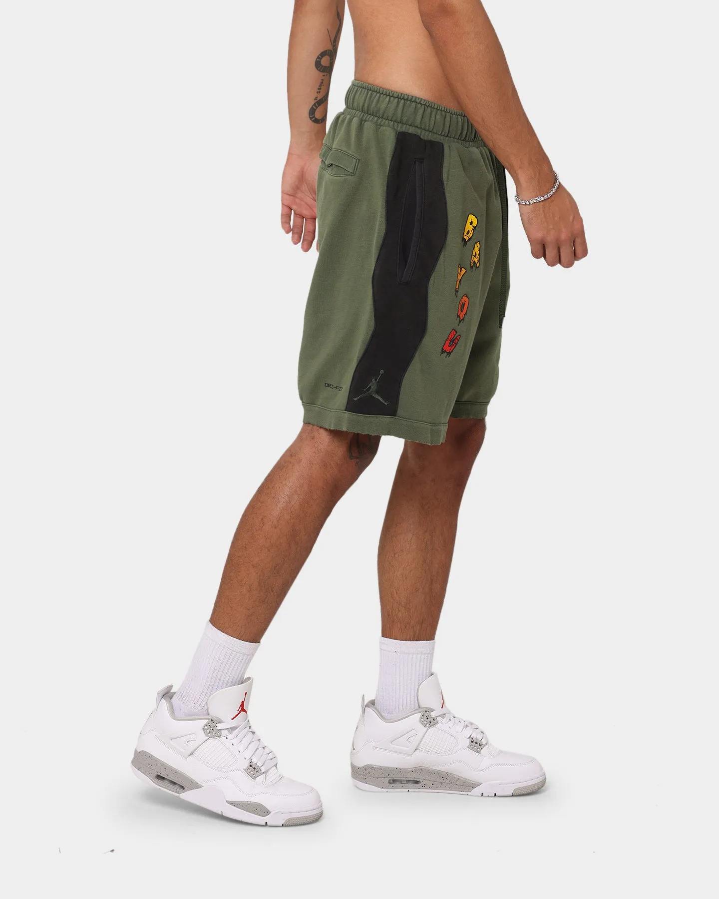 Elastic Fit Jordan Zion Dri-FIT Fleece Shorts Carbon Green/Black