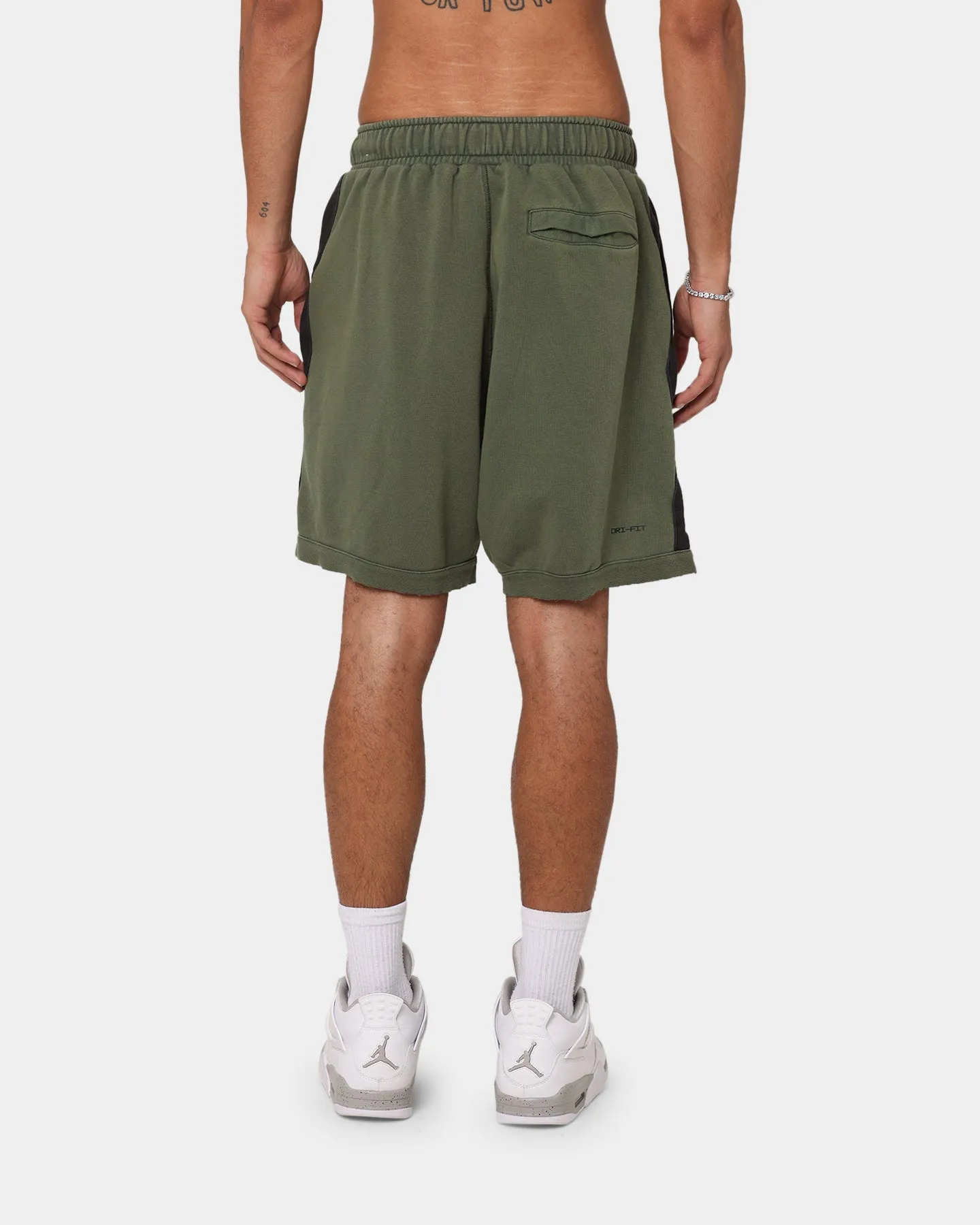 Jordan Zion Dri-FIT Fleece Shorts Carbon Green/Black No Ride Up Rubberized Grip Waistband