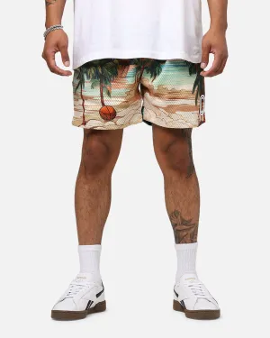 Overtime Paradise Palm Shorts Palm Print Soft Fabric Relaxed Comfort