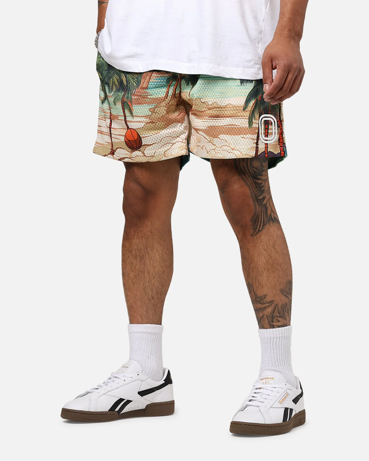 Overtime Paradise Palm Shorts Palm Print Quick Adjust Toggles