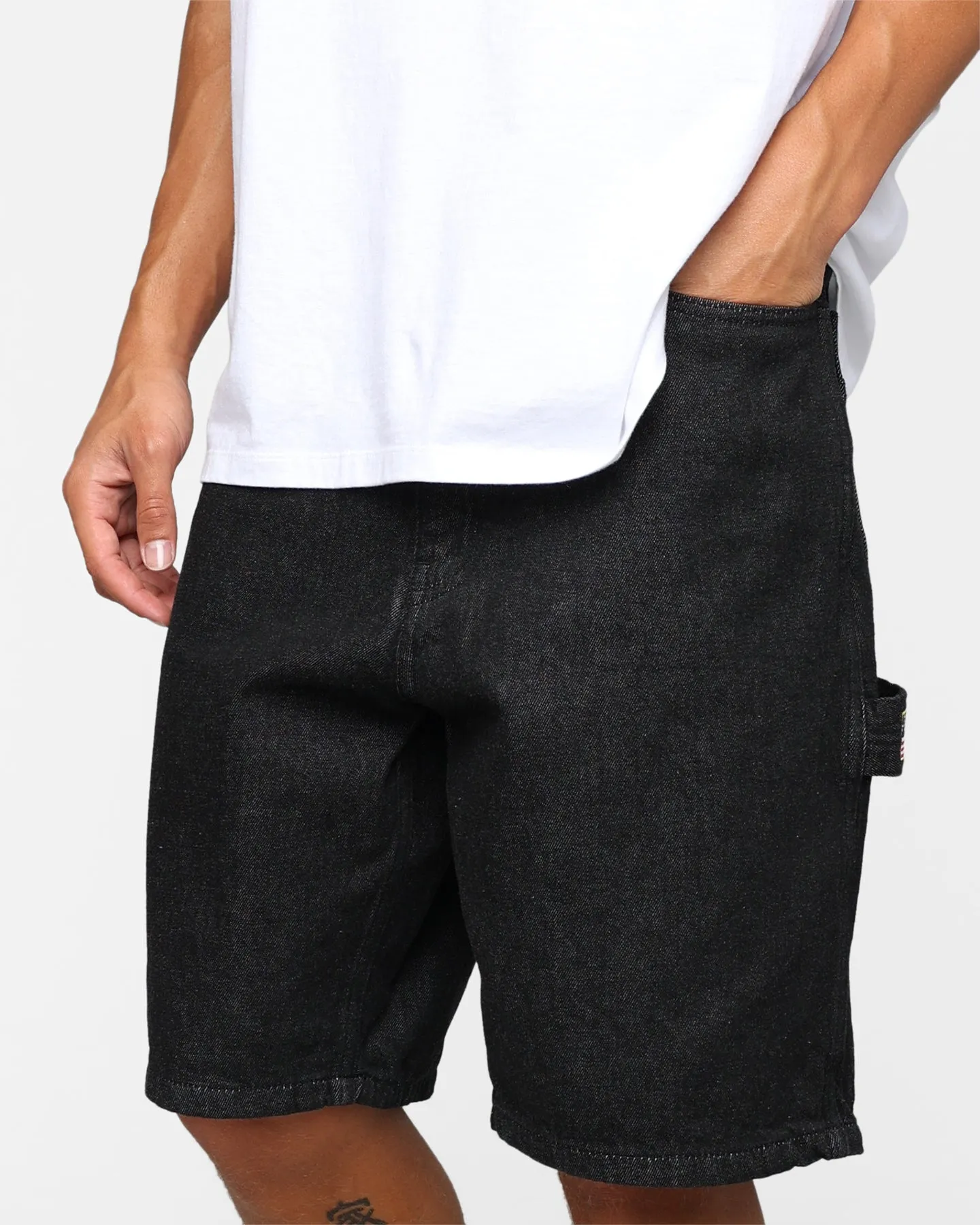 X-Large Denim Painter Shorts Black Casual Layer Odor Resistant Coating